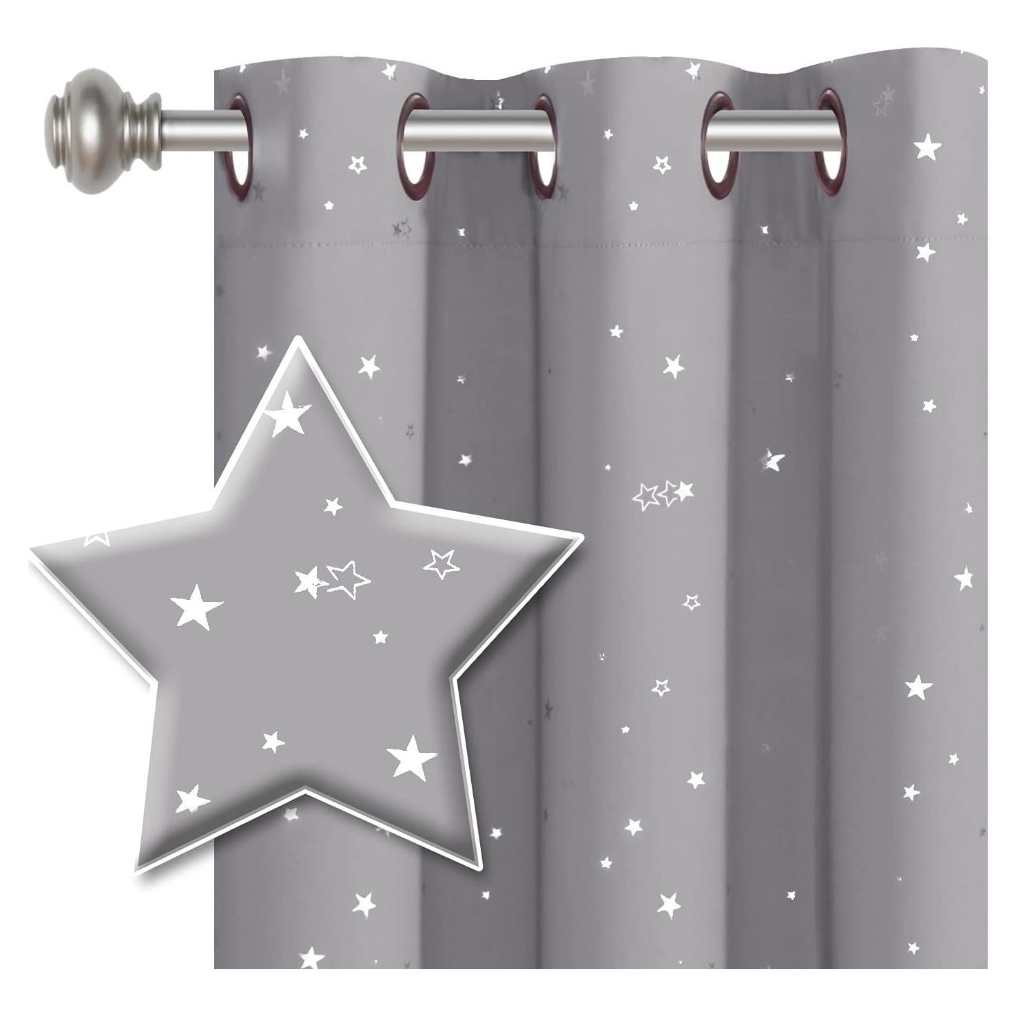 Cortina Blackout H.VERSAILTEX Estrellas Grises 132x160 cm