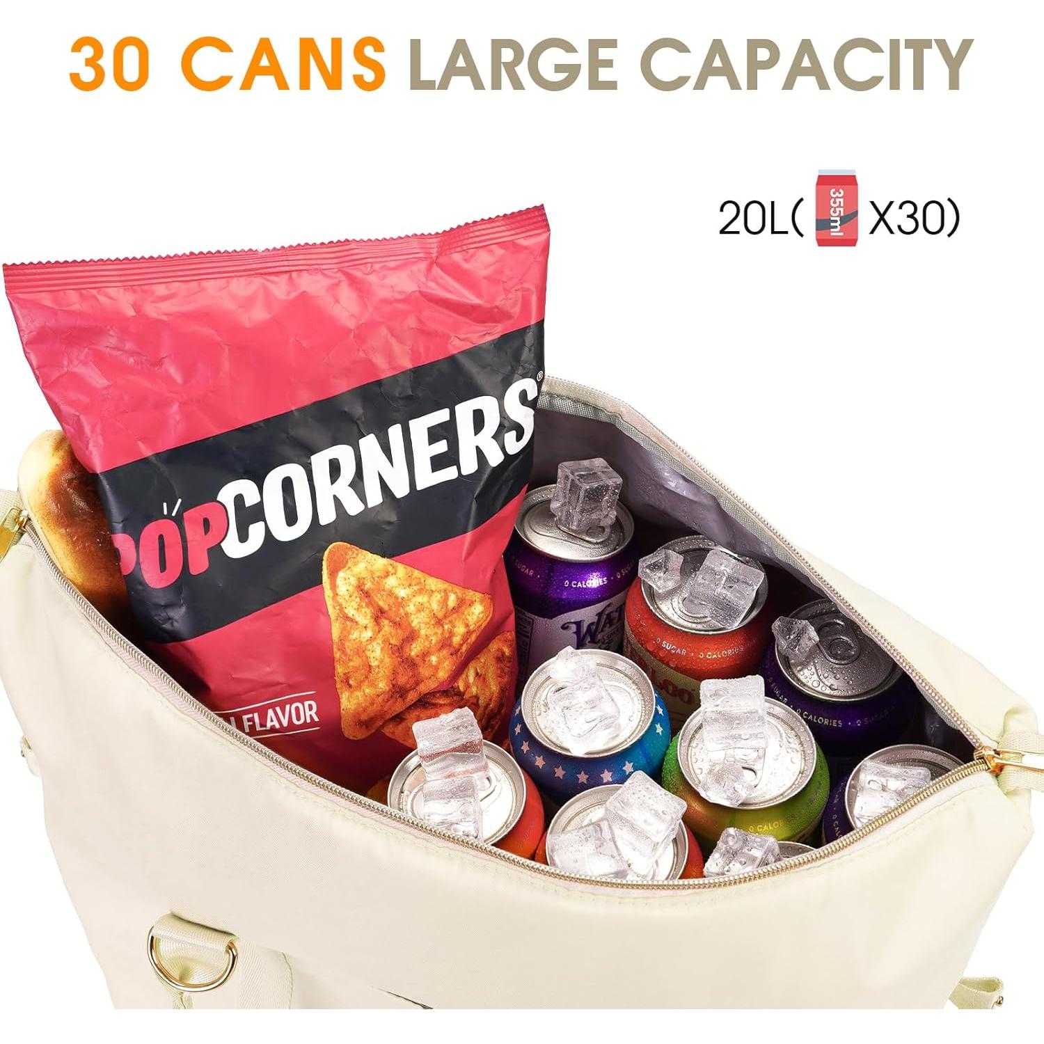 Bolsa Térmica Ceneda Grande 30 Latas 20L Beige Impermeable