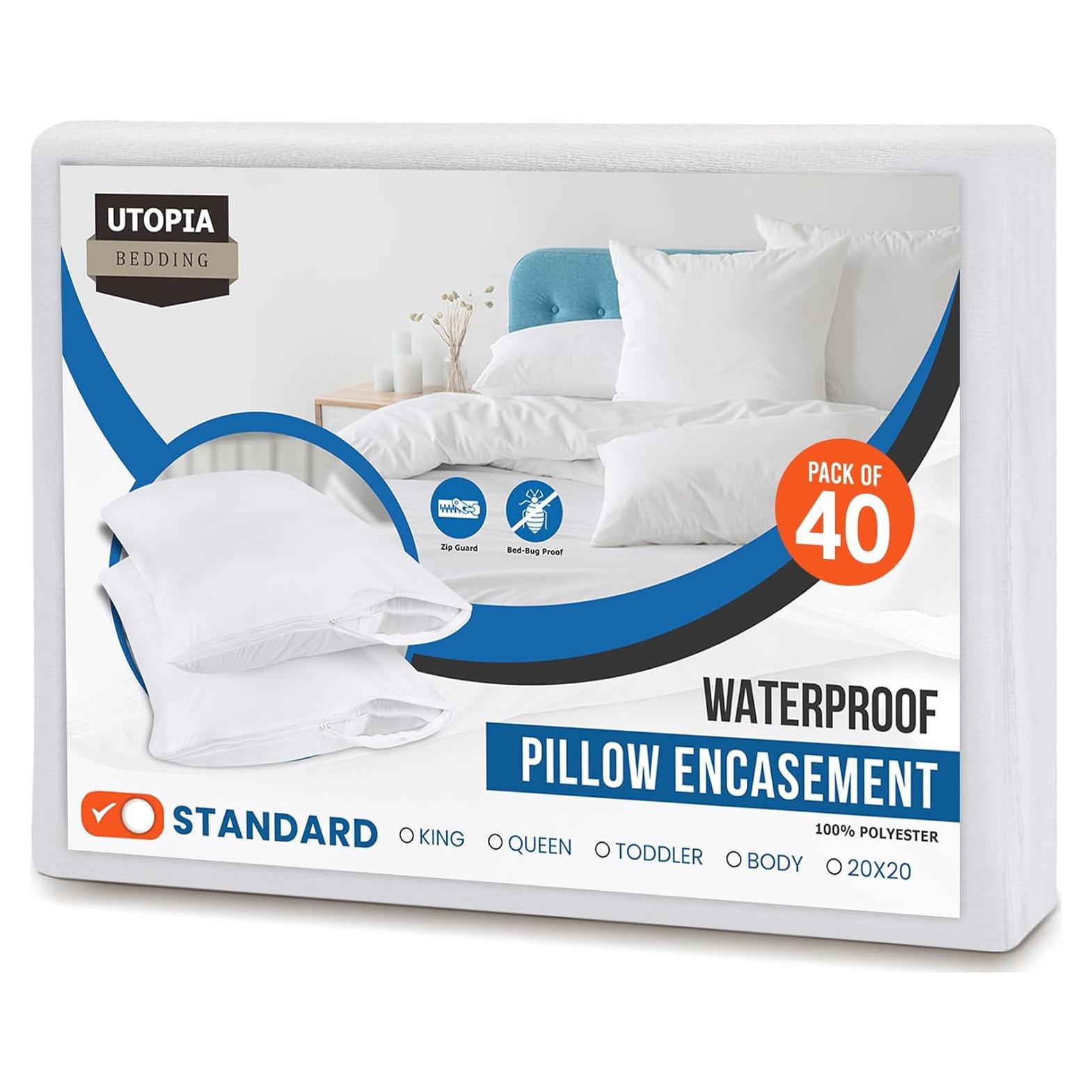 Fundas de Almohada Impermeables Utopia Bedding - 40 Unidades