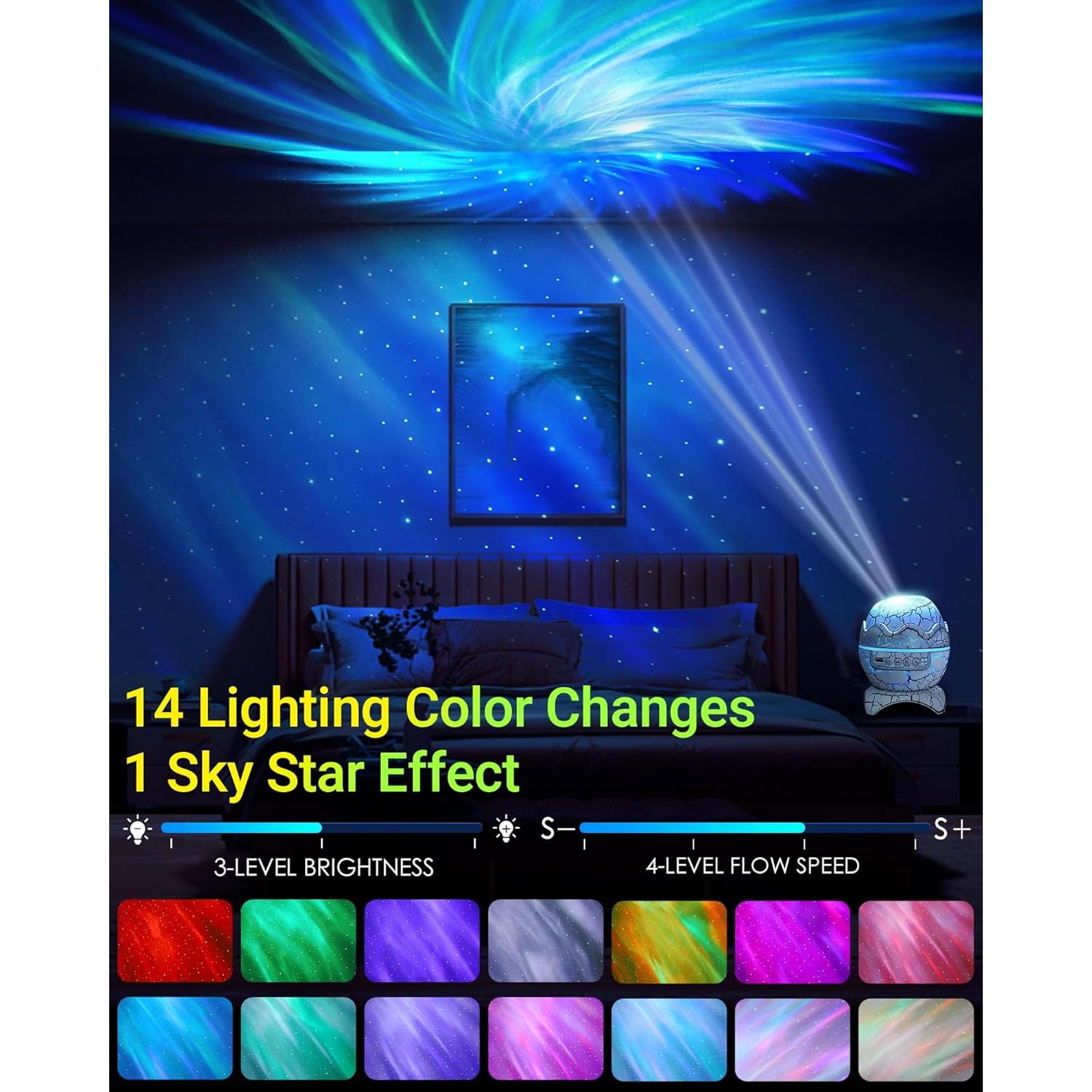 Proyector de Estrellas VOLIVO, Luz Nocturna y Altavoz Bluetooth