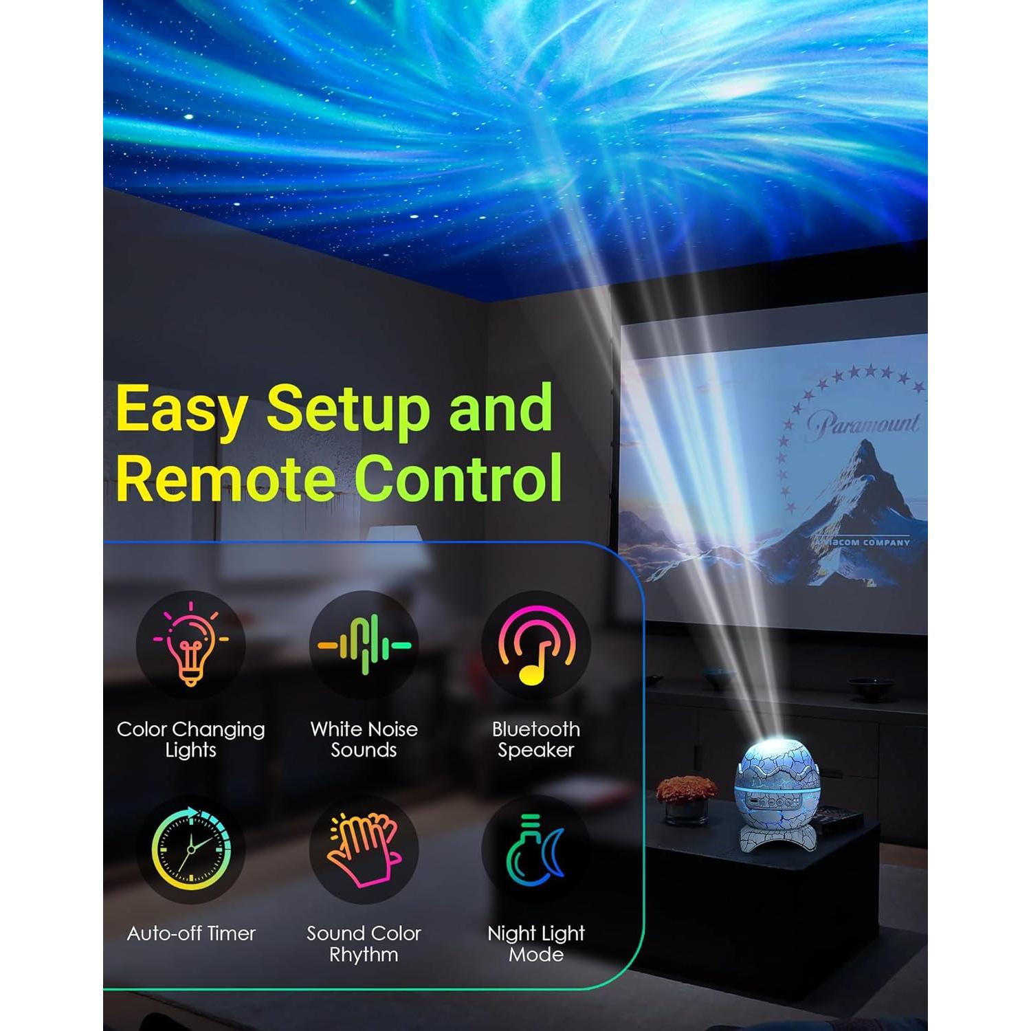 Proyector de Estrellas VOLIVO, Luz Nocturna y Altavoz Bluetooth