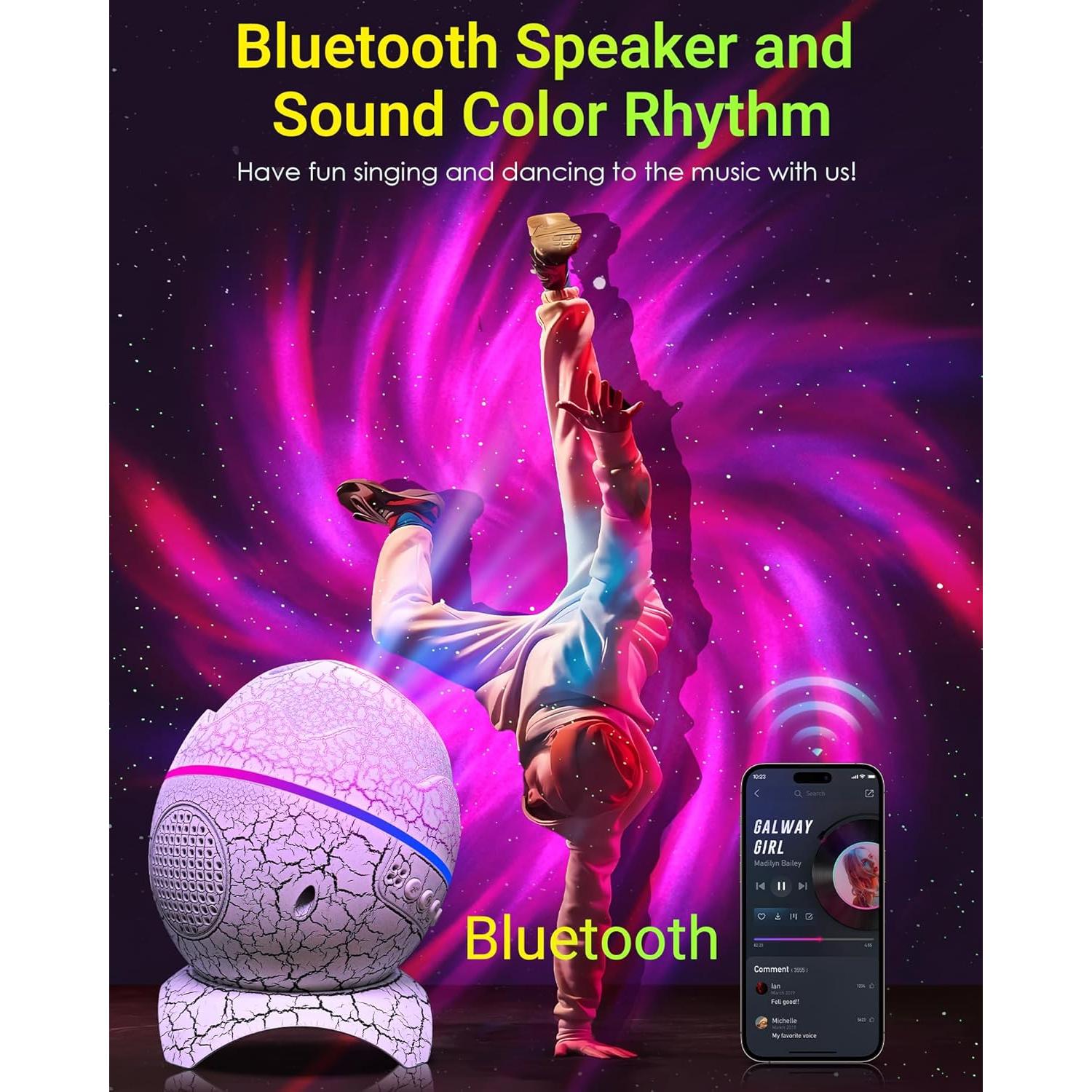 Proyector de Estrellas VOLIVO, Luz Nocturna y Altavoz Bluetooth