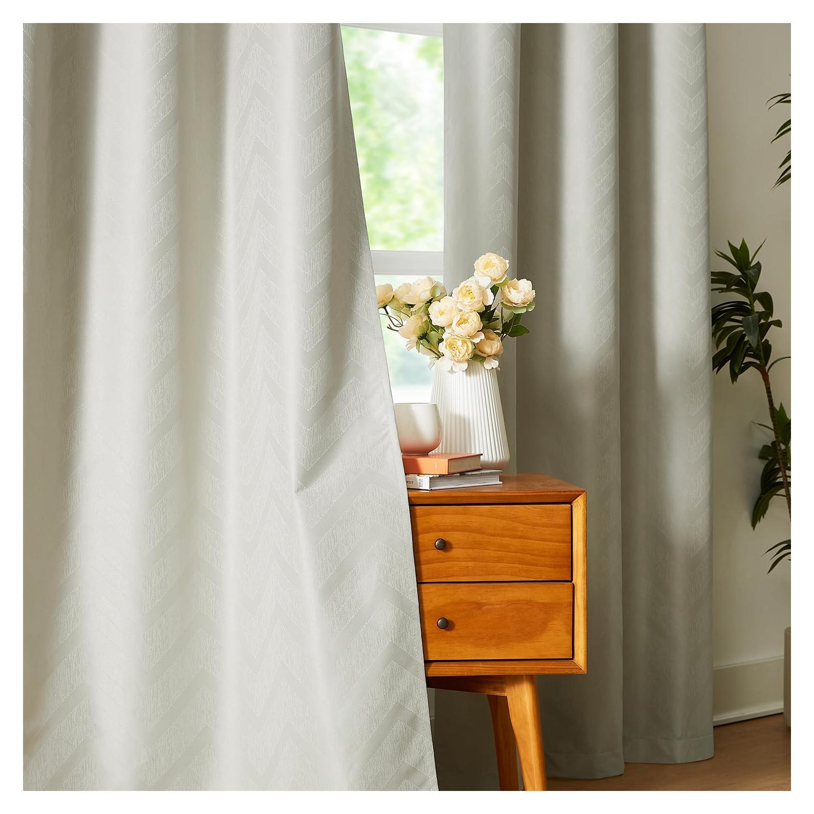 Cortinas Chevron Total Blackout Treatmentex 2 Paneles 100% Opacas