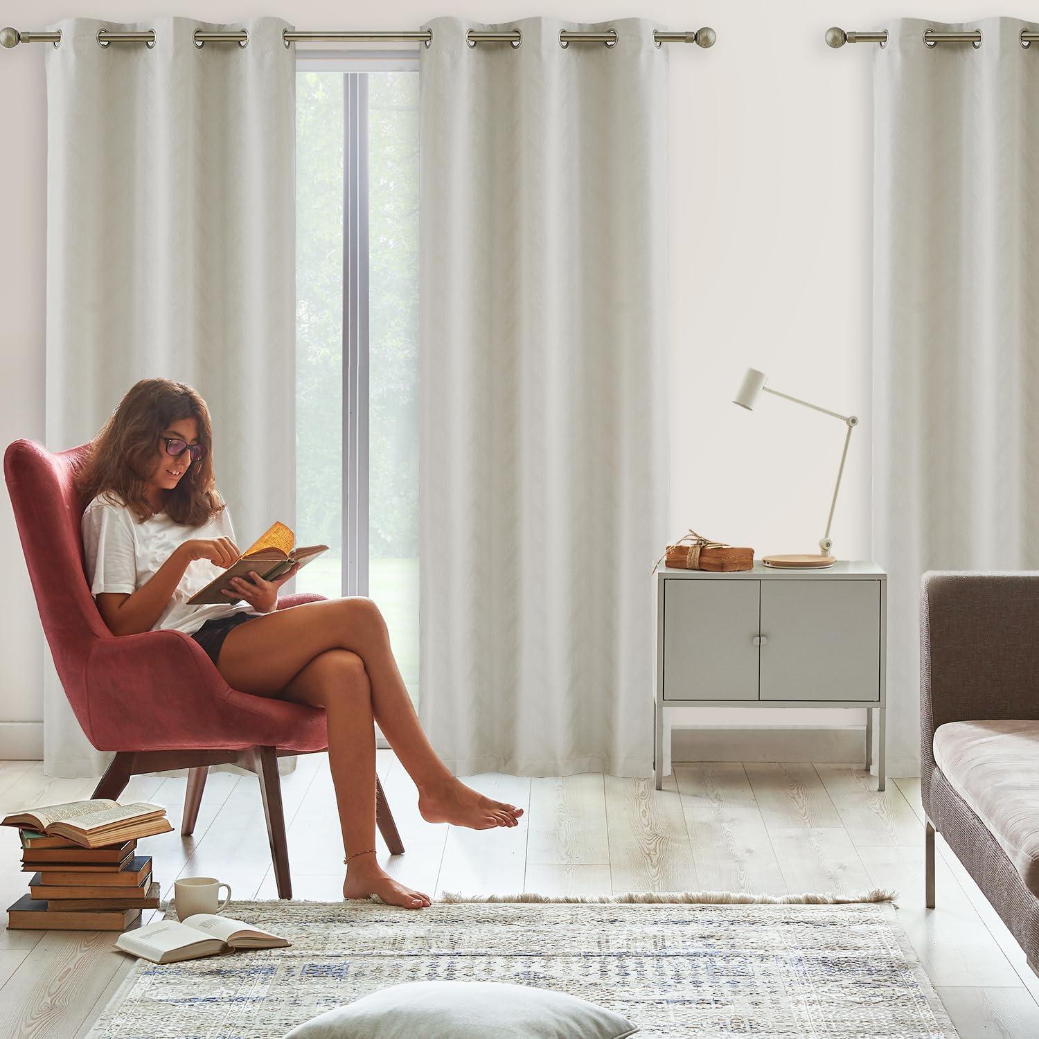 Cortinas Chevron Total Blackout Treatmentex 2 Paneles 100% Opacas