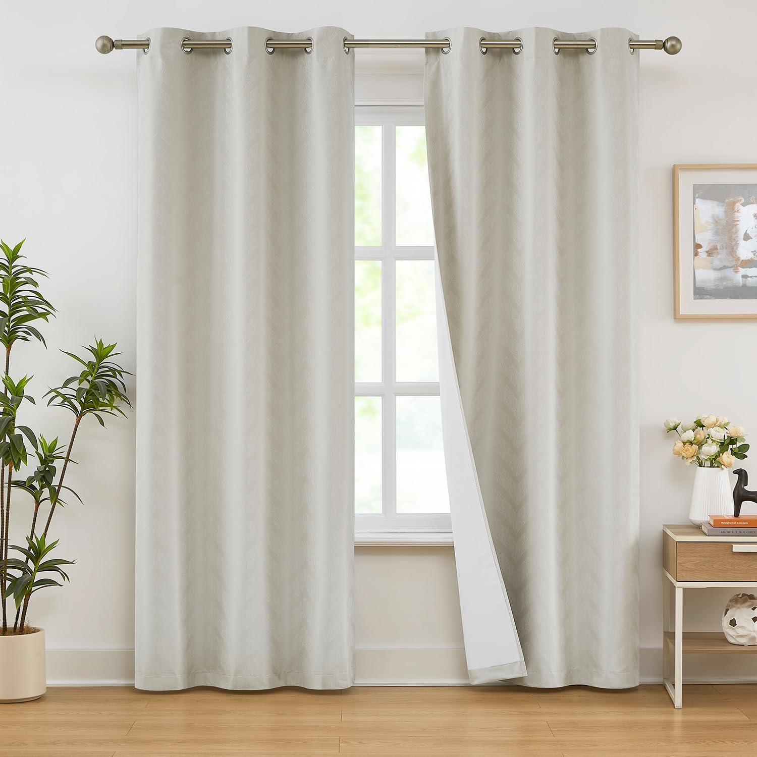 Cortinas Chevron Total Blackout Treatmentex 2 Paneles 100% Opacas