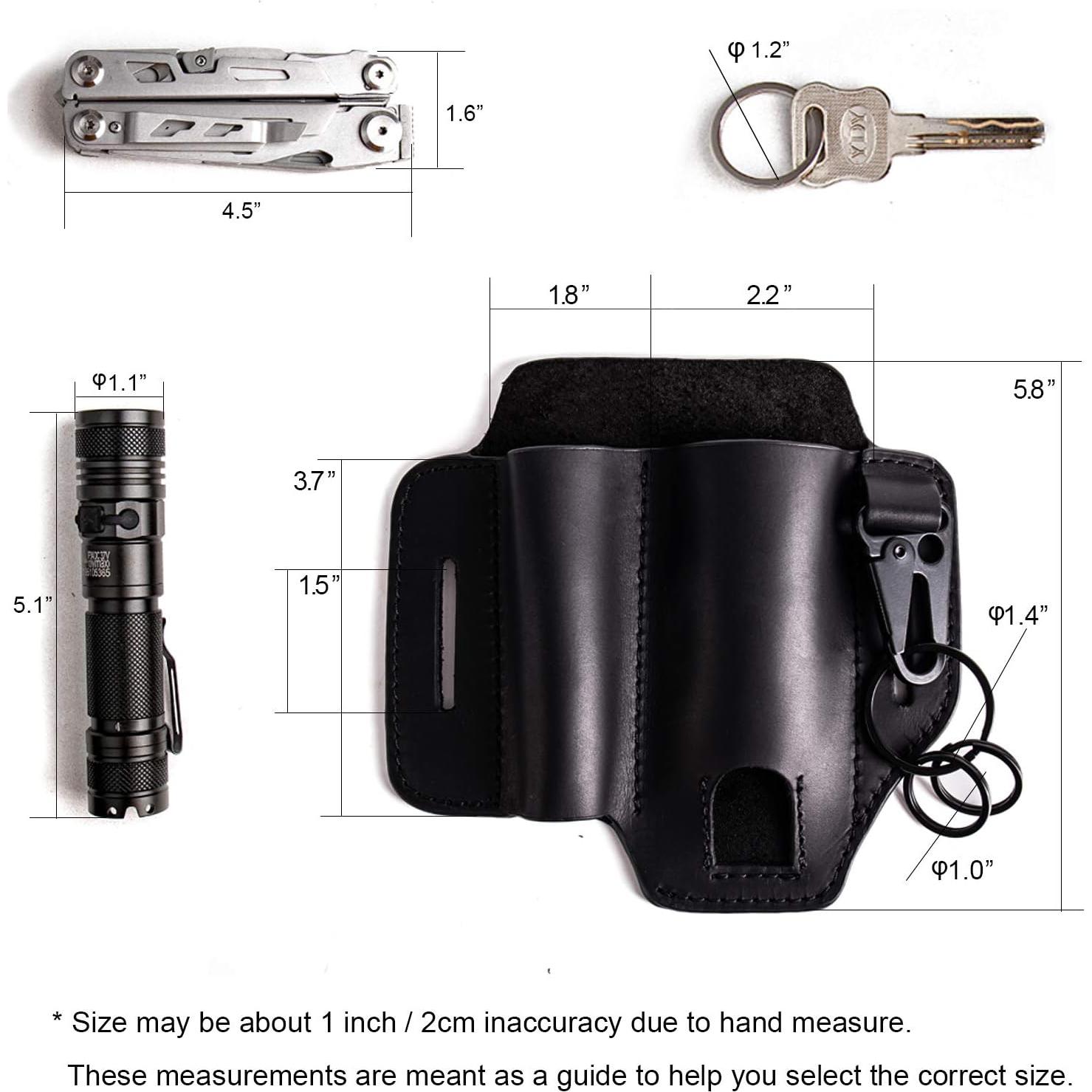 Funda de Cuero Gentlestache para Multiherramienta EDC Negro