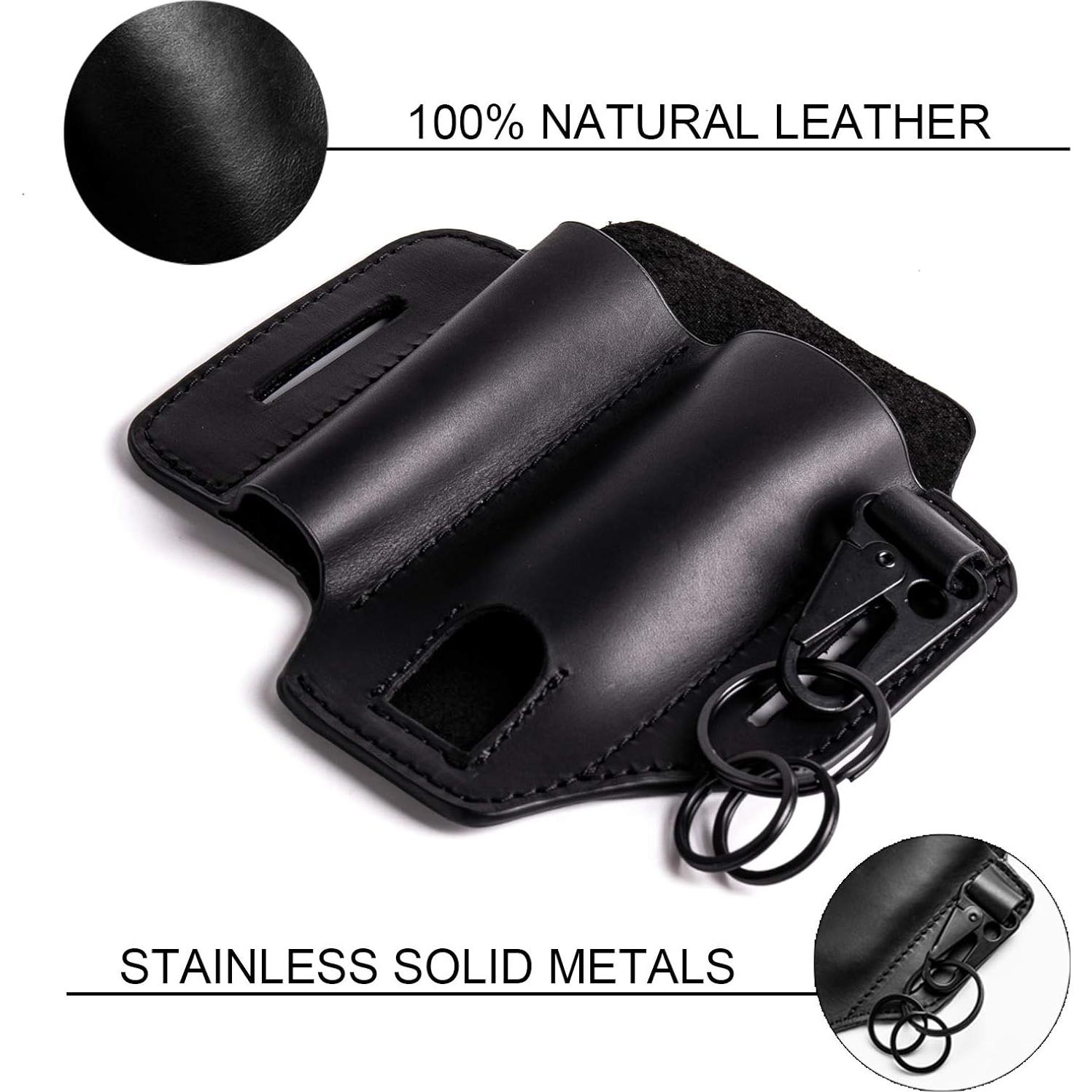 Funda de Cuero Gentlestache para Multiherramienta EDC Negro