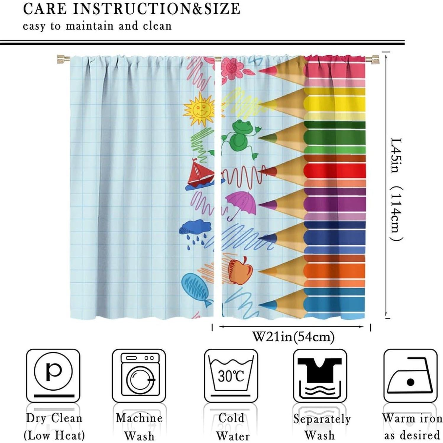 Cortinas Opacas Focusbrite 2 Paneles 107x114cm Diseño Crayón