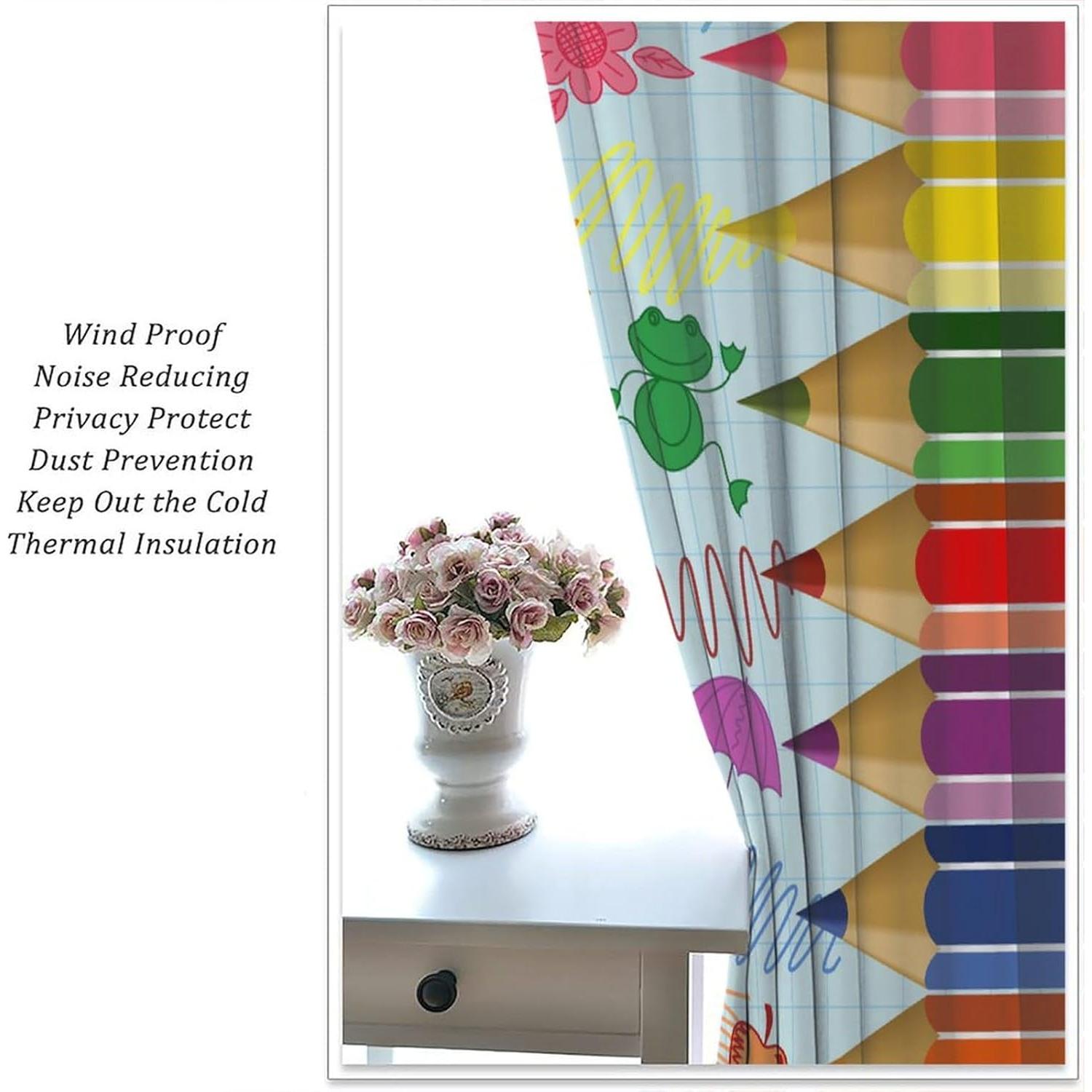 Cortinas Opacas Focusbrite 2 Paneles 107x114cm Diseño Crayón