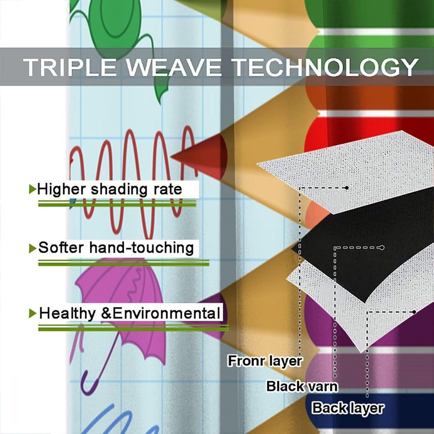 Cortinas Opacas Focusbrite 2 Paneles 107x114cm Diseño Crayón