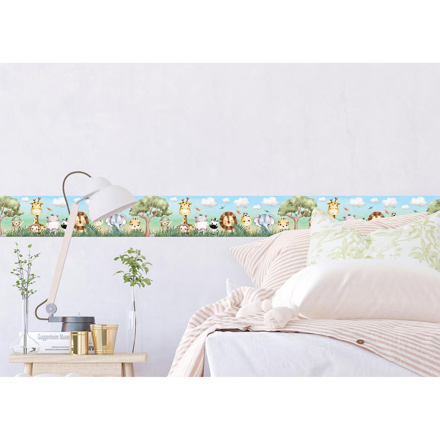 Frontera Autoadhesiva Infantil AG Design Jungle Safari 500x14cm