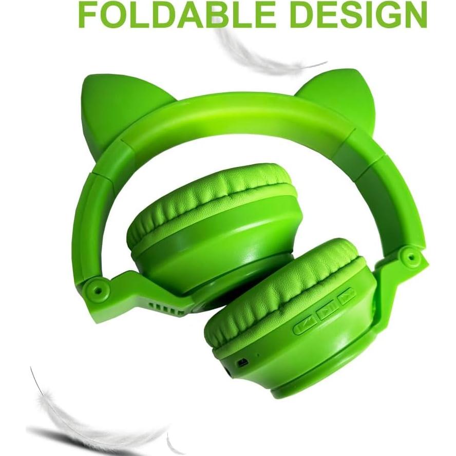 Auriculares Bluetooth Lavifree US-STN26 Niños Verde con Luz LED