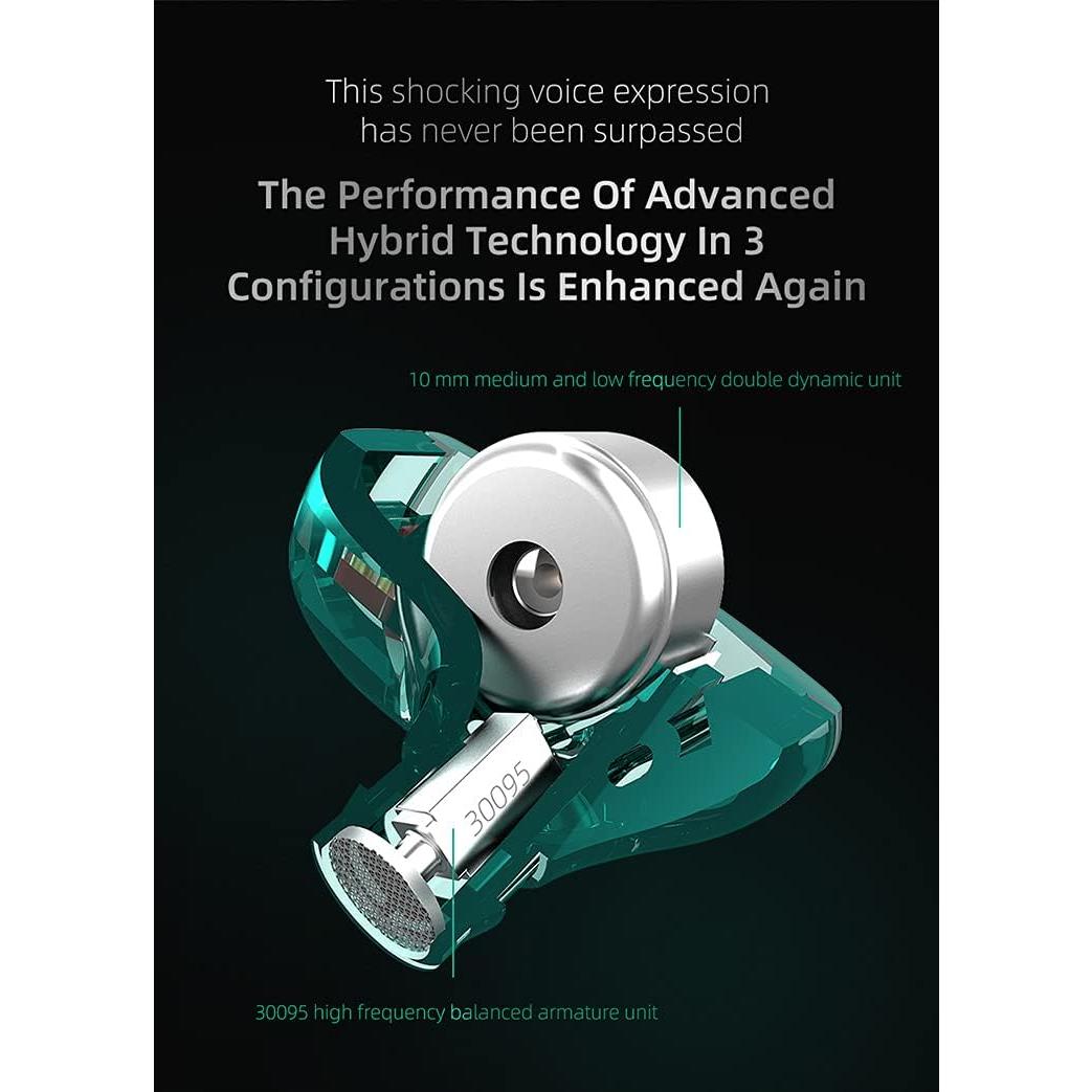 Auriculares In Ear KZ ZST X 1BA 1DD HiFi Desmontables