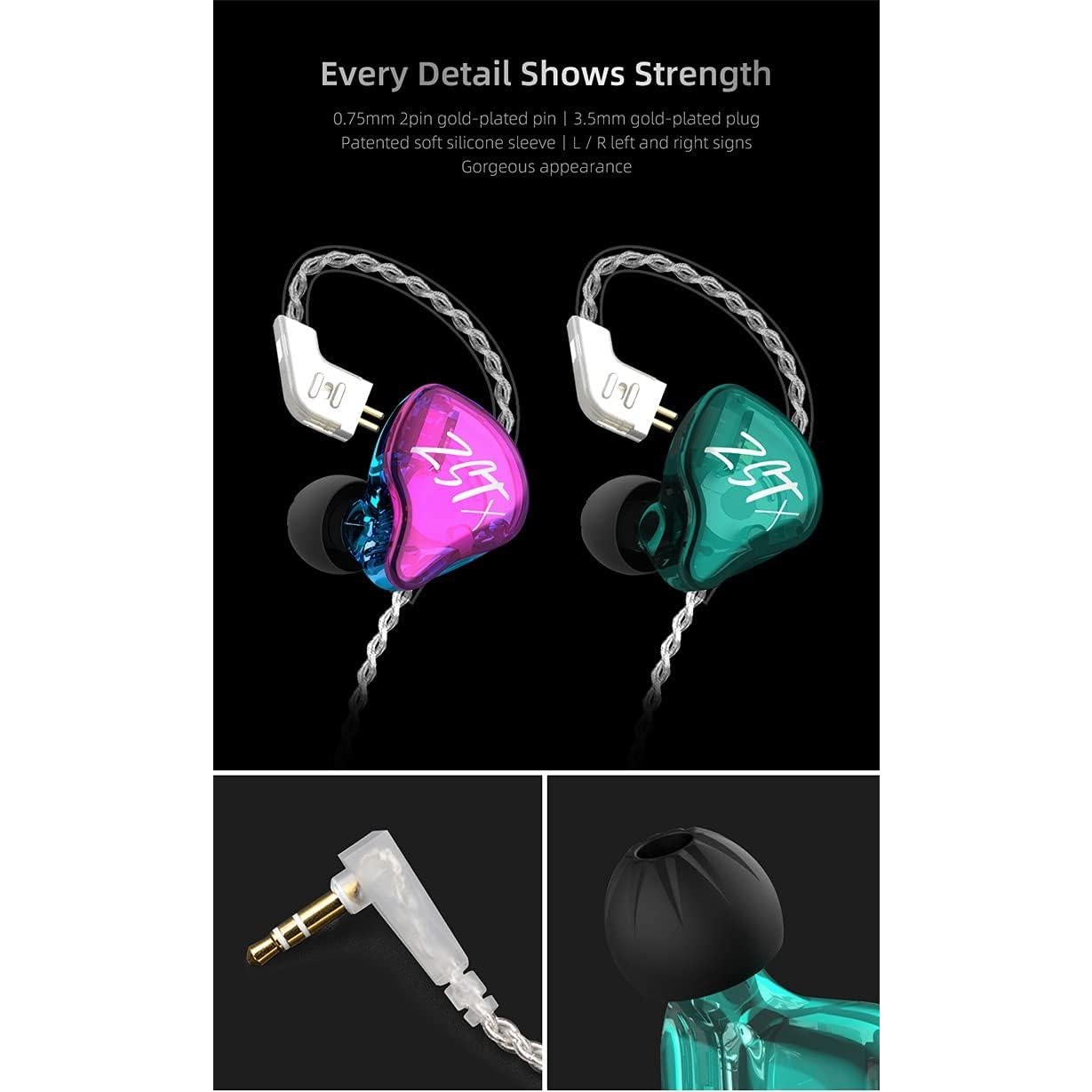 Auriculares In Ear KZ ZST X 1BA 1DD HiFi Desmontables