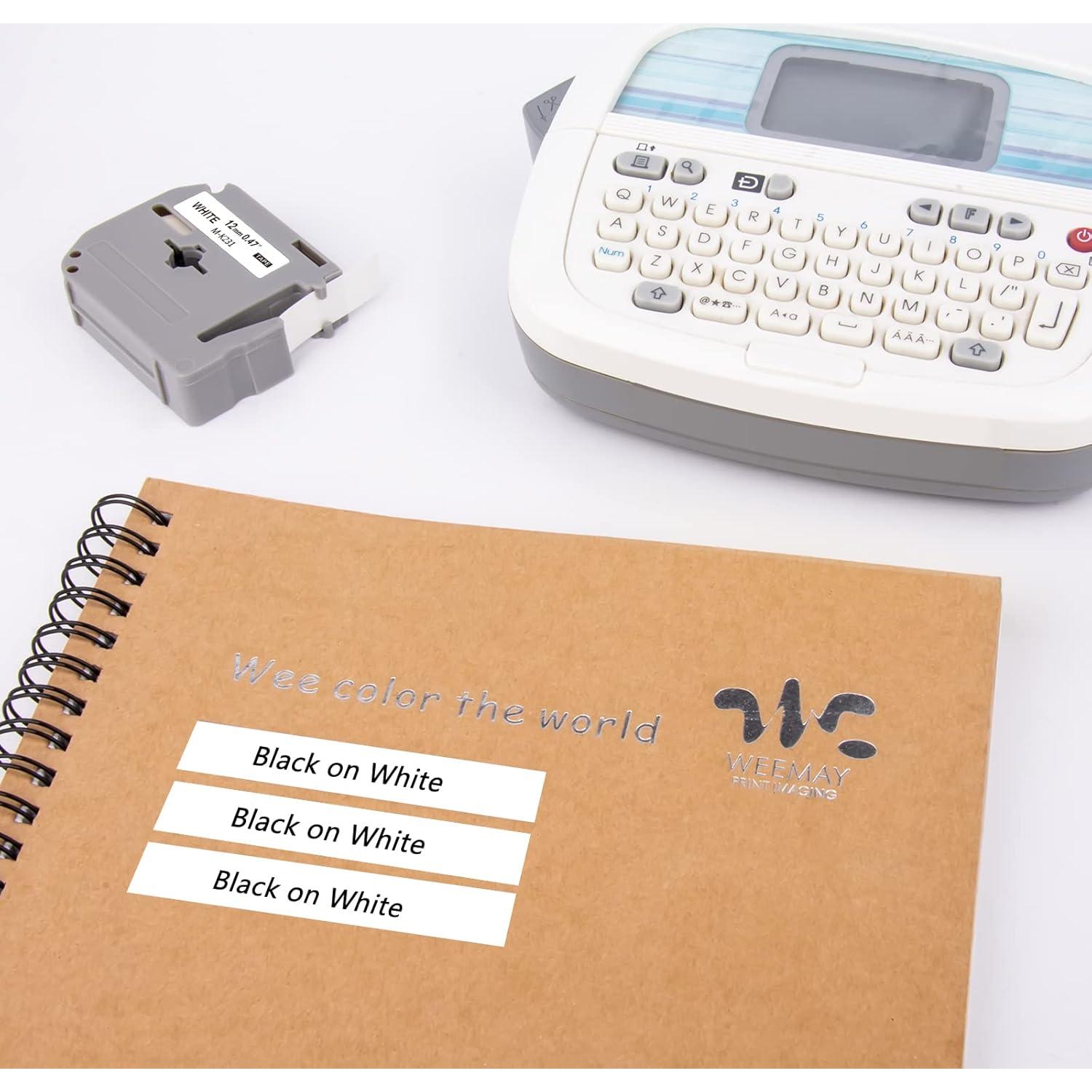 Cinta de Etiquetado Weemay M-K231 12mm Blanca 3 Pack