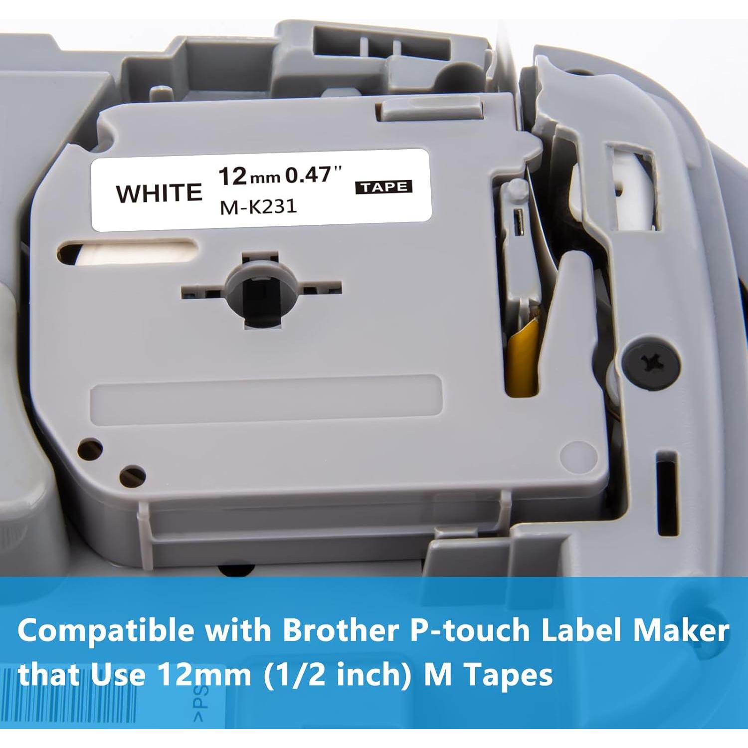 Cinta de Etiquetado Weemay M-K231 12mm Blanca 3 Pack