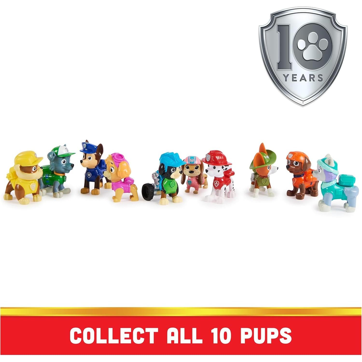 Figuras de Juguete PAW Patrol 10 Aniversario - 10 Piezas