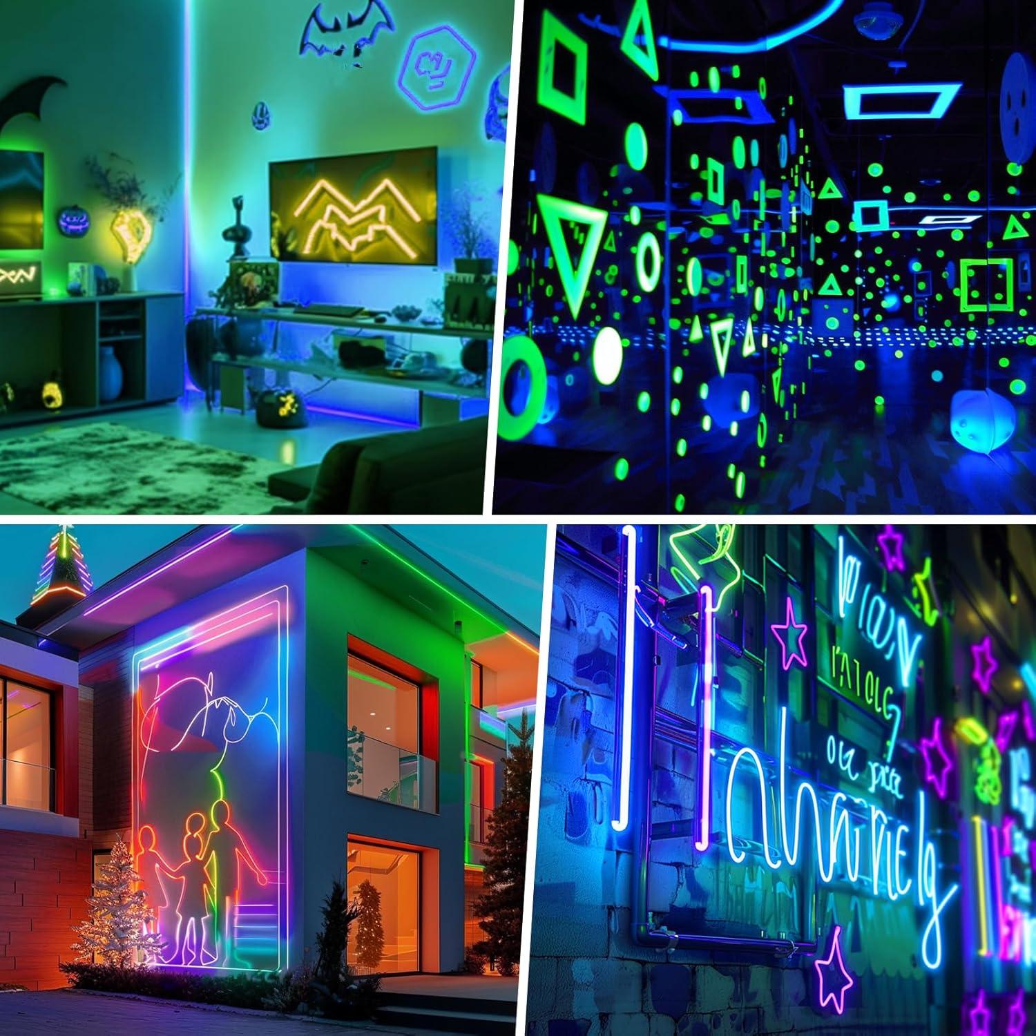 Panel LED Electroluminiscente Flexible Ourbest 24x3 cm Azul Claro