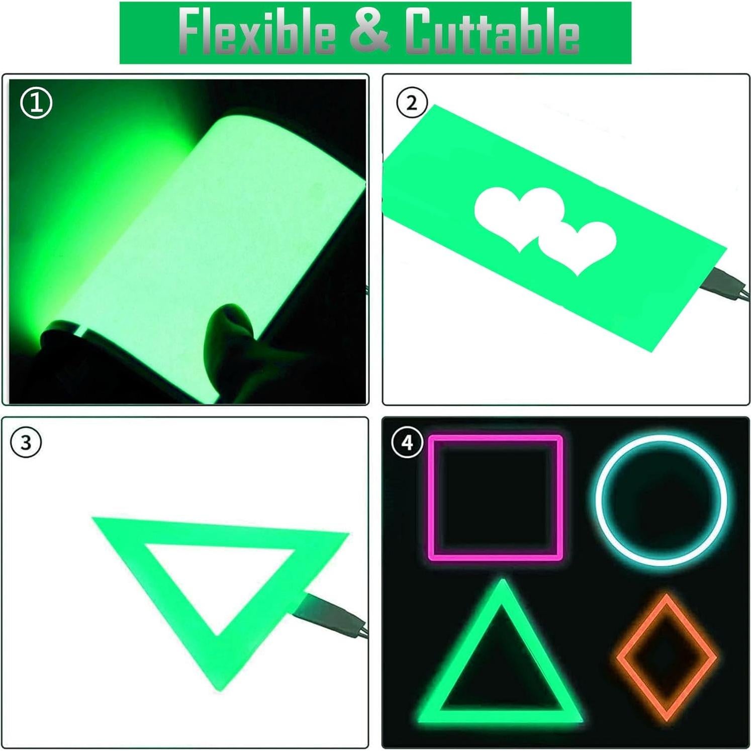 Panel LED Electroluminiscente Flexible 3x24 cm Verde - Ourbest1