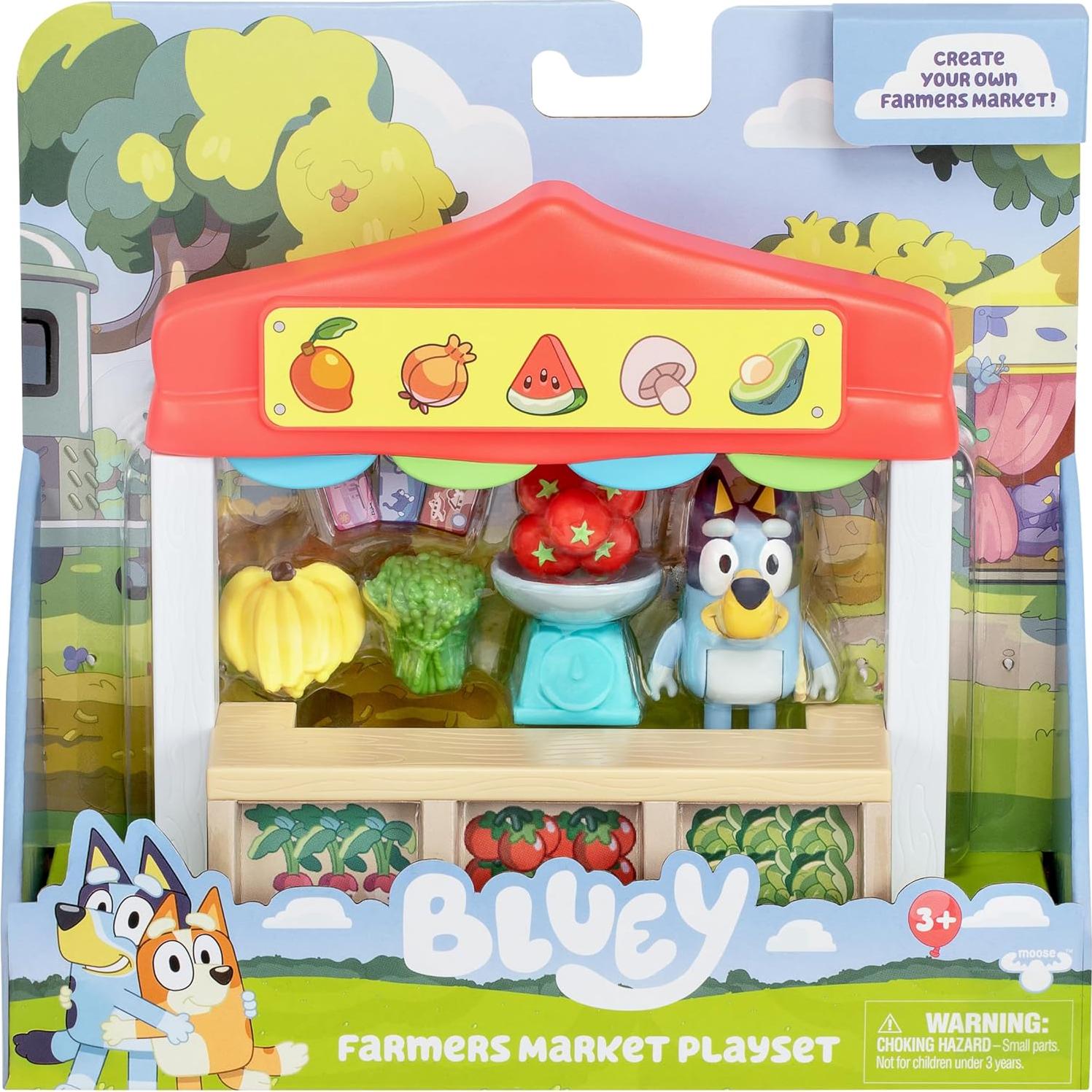 Juego de Mercado de Agricultores Bluey con Figura y Accesorios