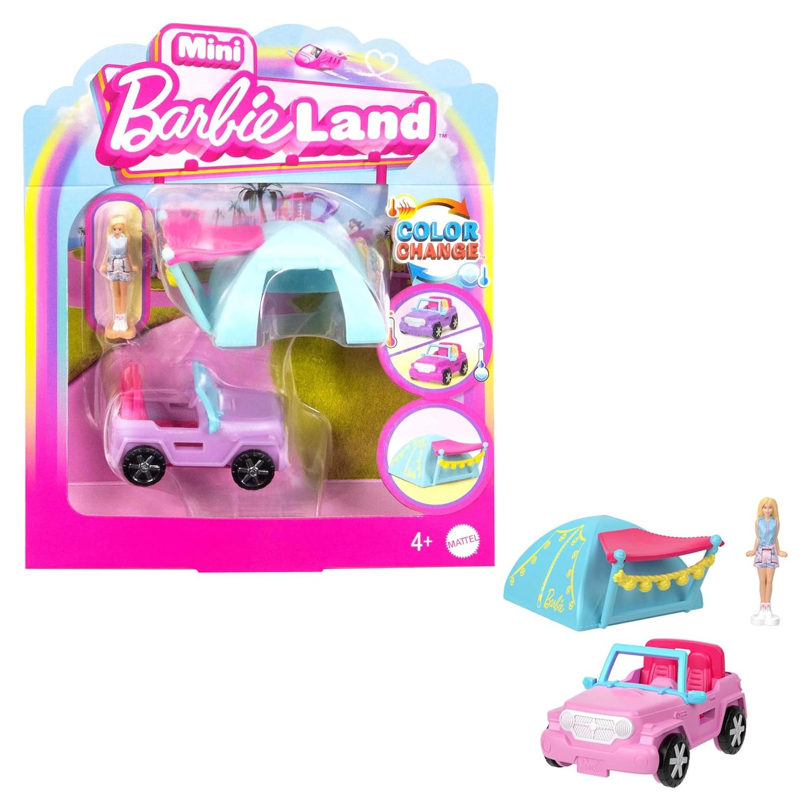 Barbie Mini SUV Jeep Mattel con Muñeca 3,81 cm y Accesorios