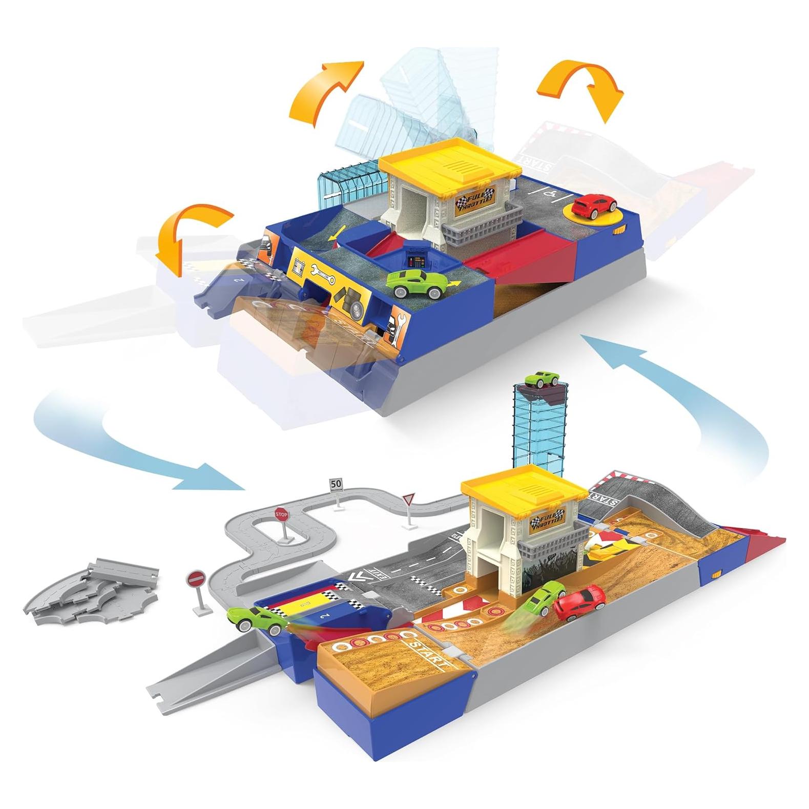 Set de Juego de Pista de Carreras Battat 80 Piezas 3+