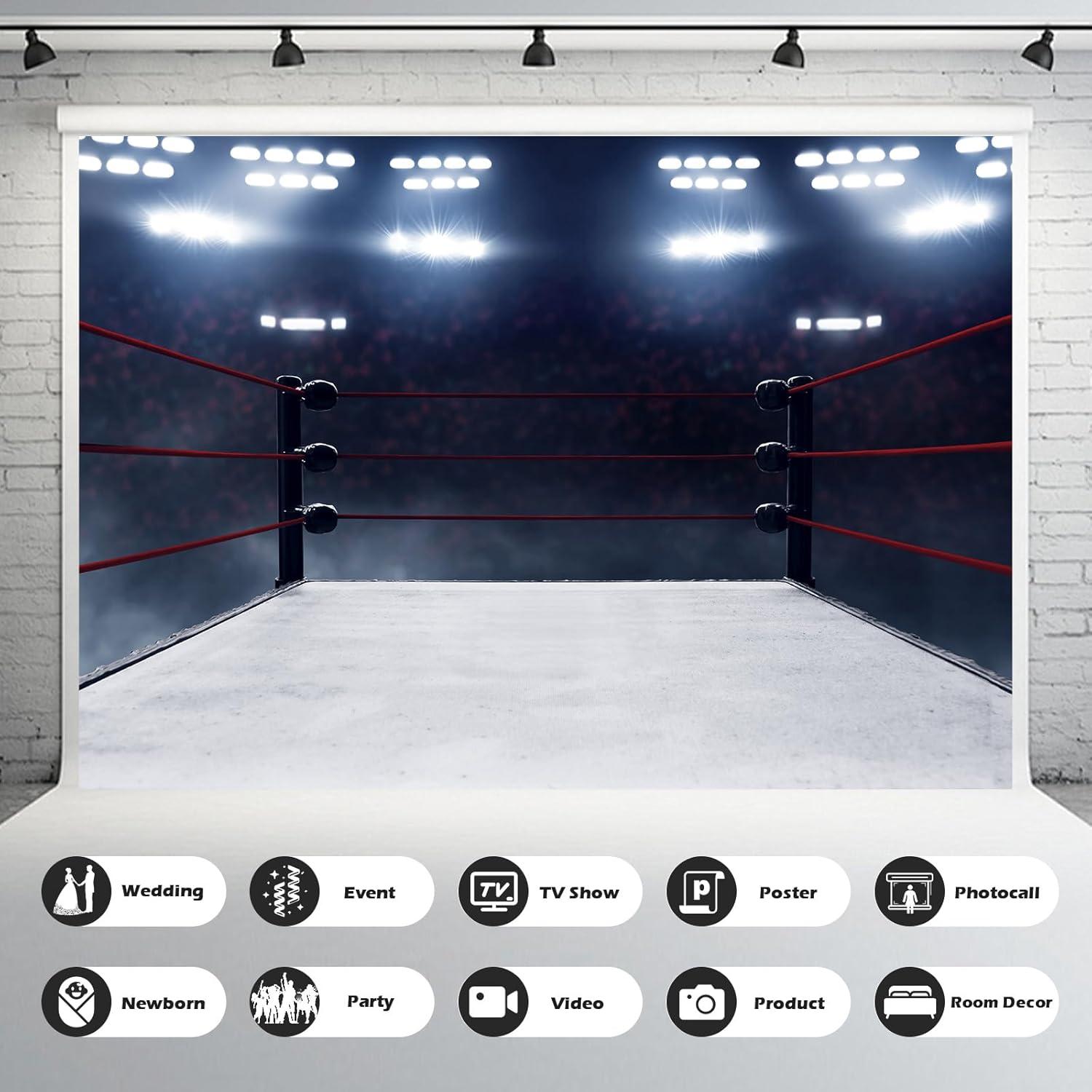 Fondo de Fotografía Boxeo 7x5ft Vinilo Azul Gris Mitivcati