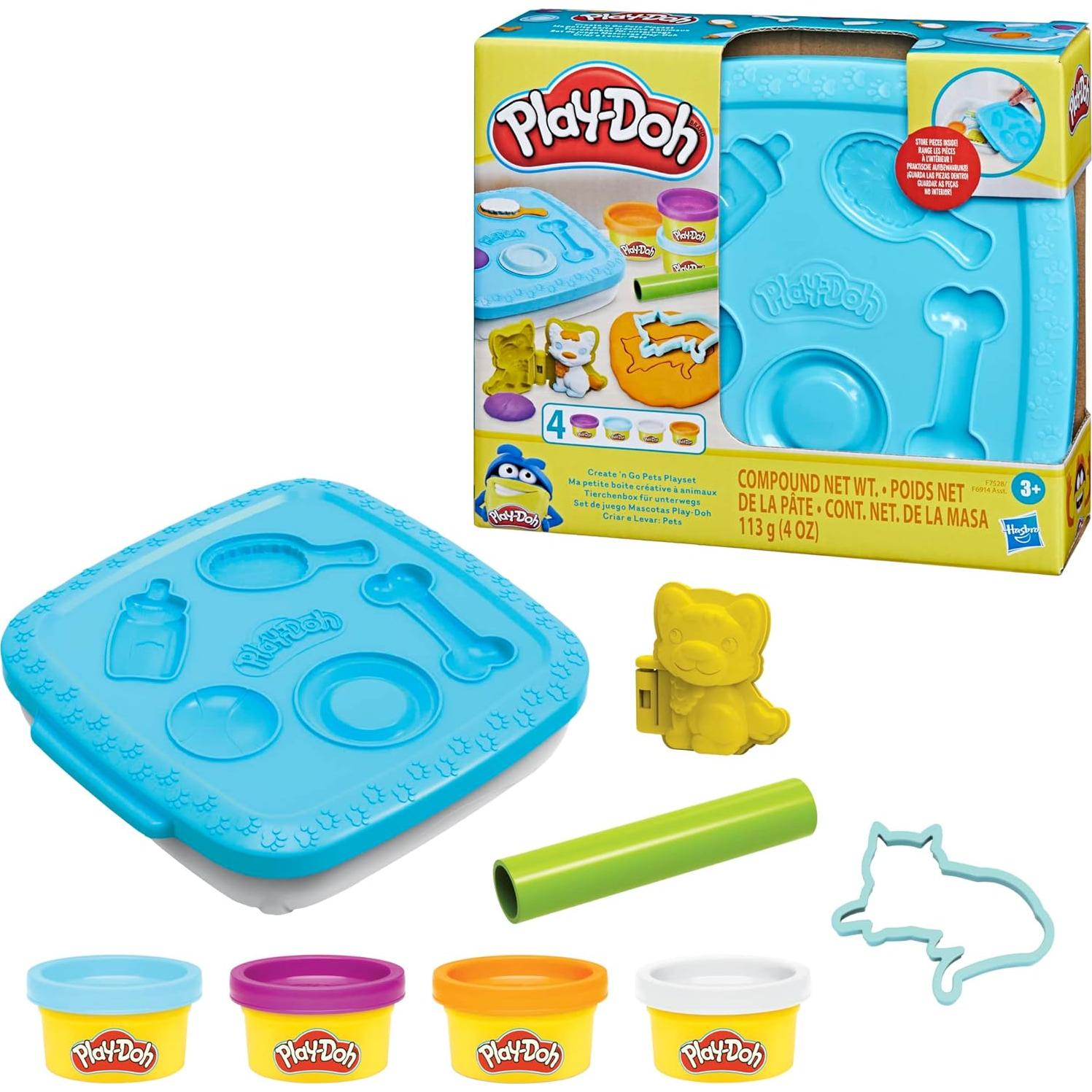 Play-Doh Set Mascotas Hasbro 4 Colores y Contenedor