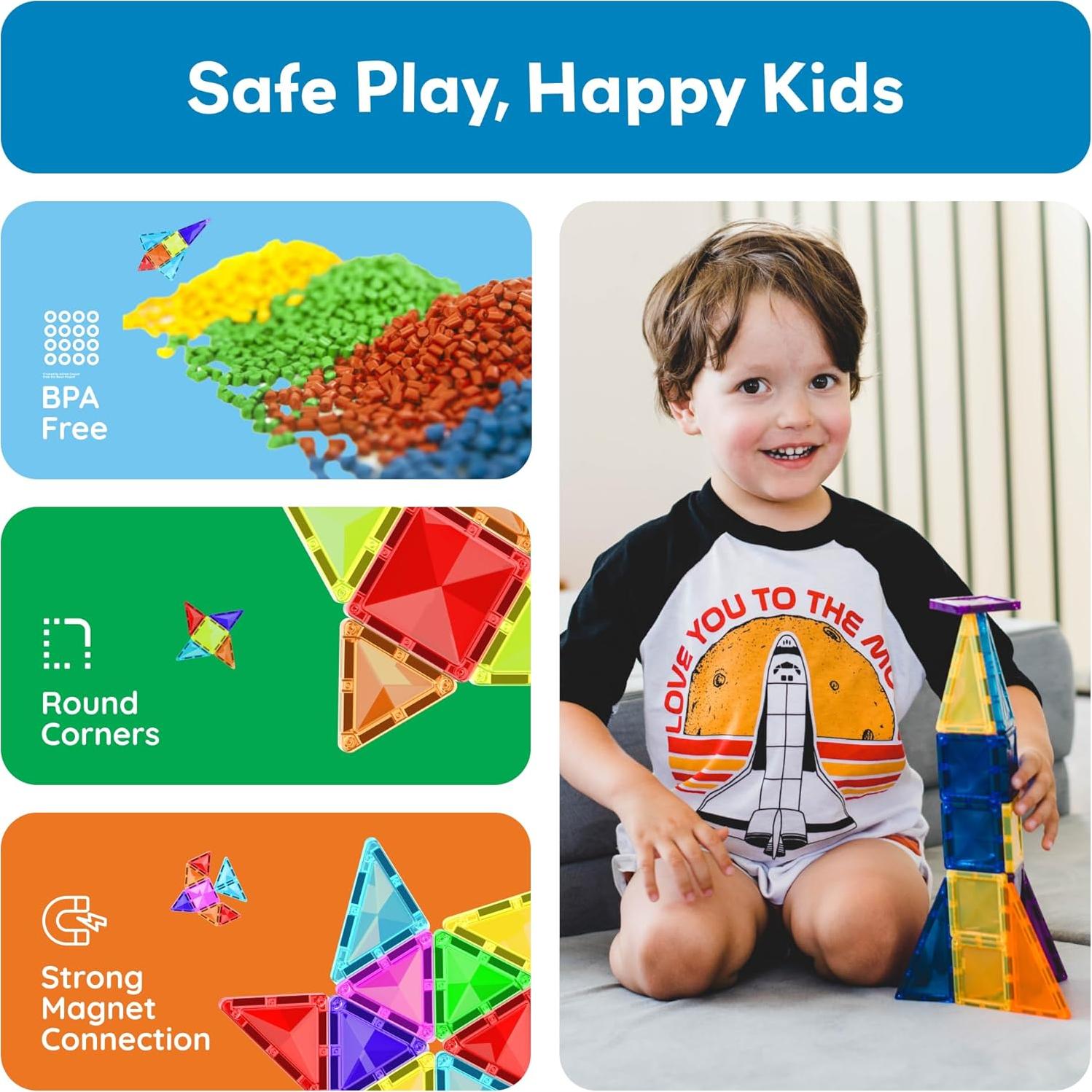 PicassoTiles 100 Piezas Bloques Magnéticos Mini Viaje