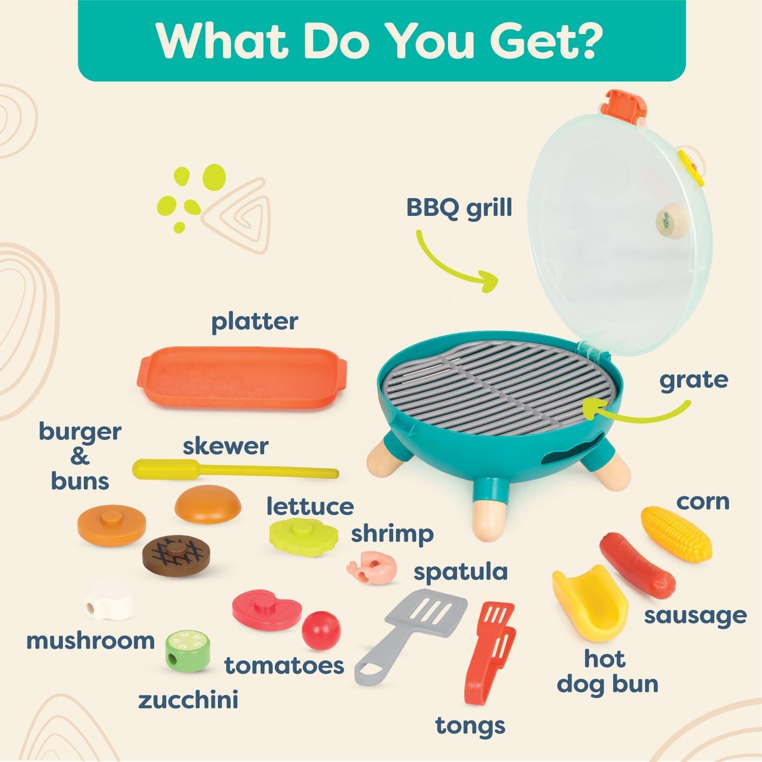 B. toys Mini Chef Parrilla BBQ Juguete 16 Piezas 3 Años+