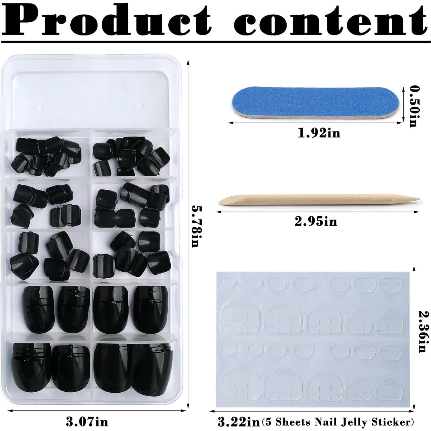 Kit de Uñas de los Pies Presionadas Cortas Bellelfin 120pcs