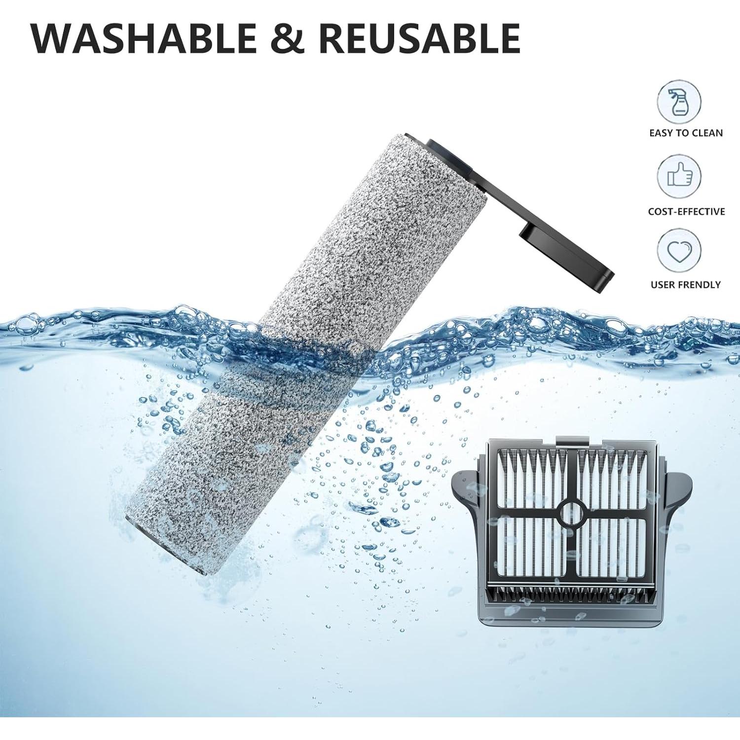 Rodillos y Filtros Reemplazo Tineco S5 - 1 Cepillo y 2 Filtros