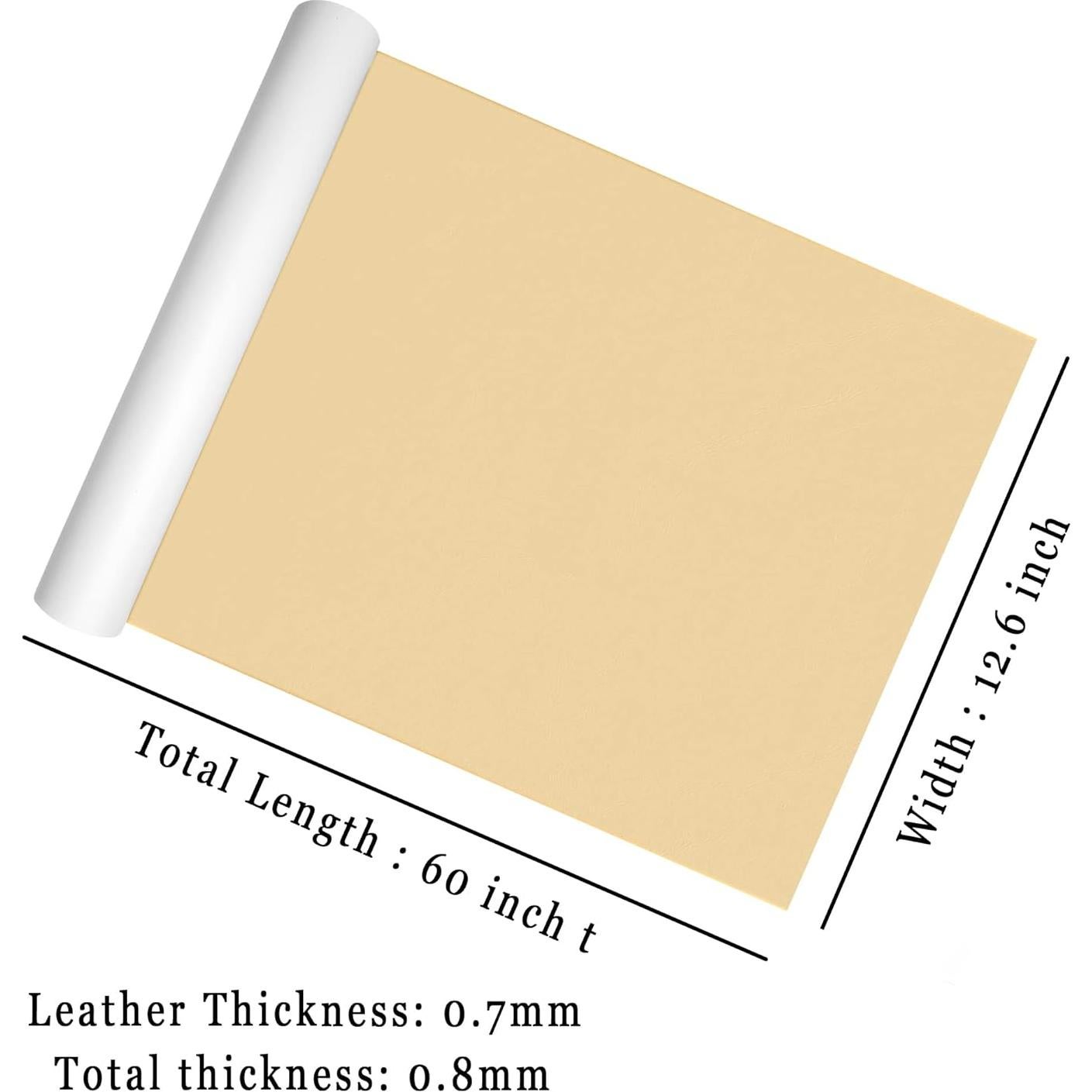 Parche de Cuero Beige Autoadhesivo 152.4 x 32 cm Reparación