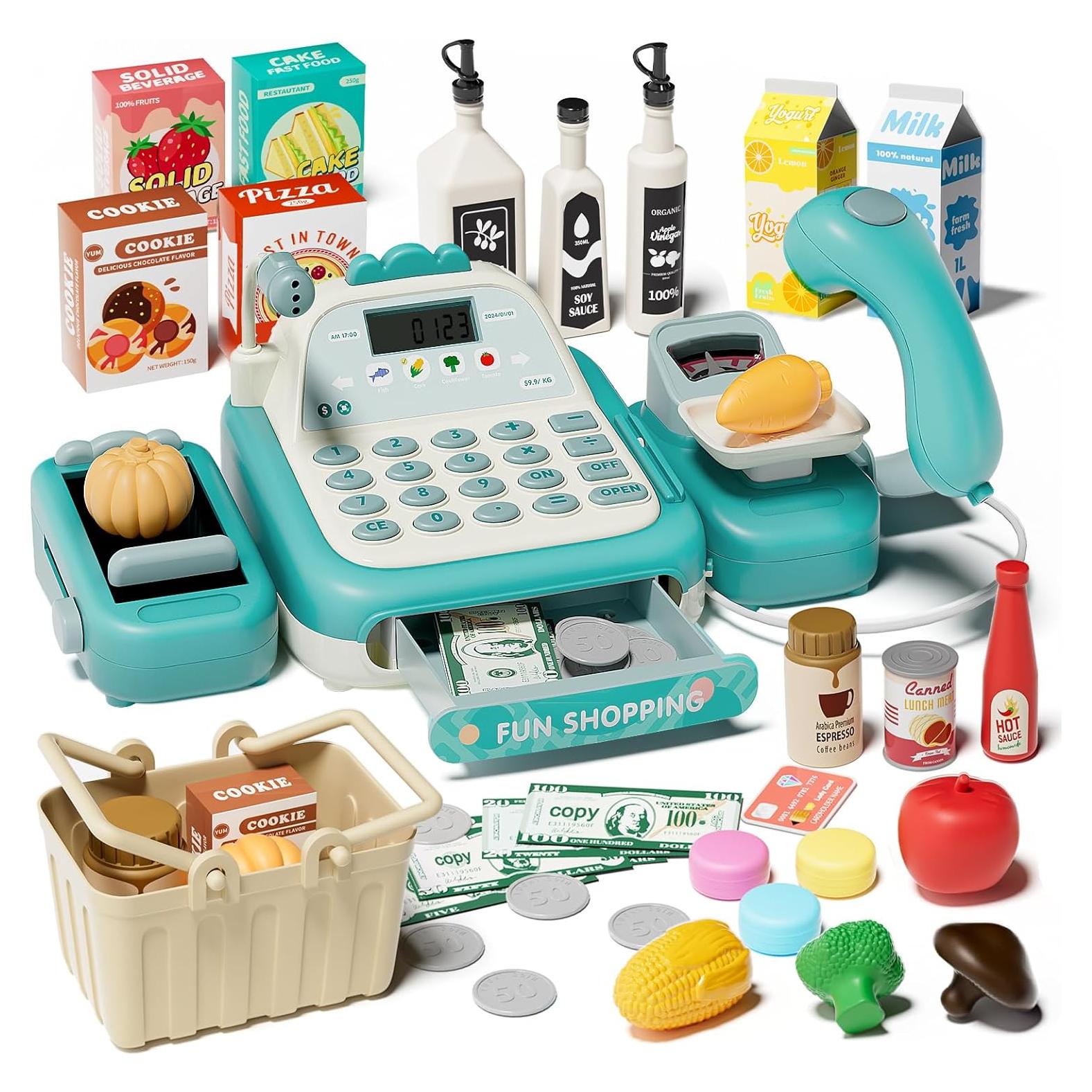 Caja Registradora Juguete Stactcute 49 Piezas Verde