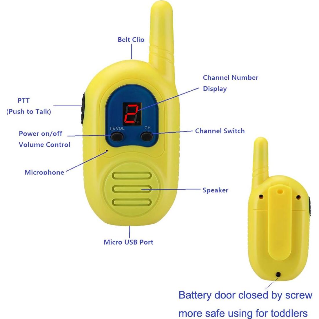 Paquete de 3 Walkie Talkies Recargables inYYTer para Niños