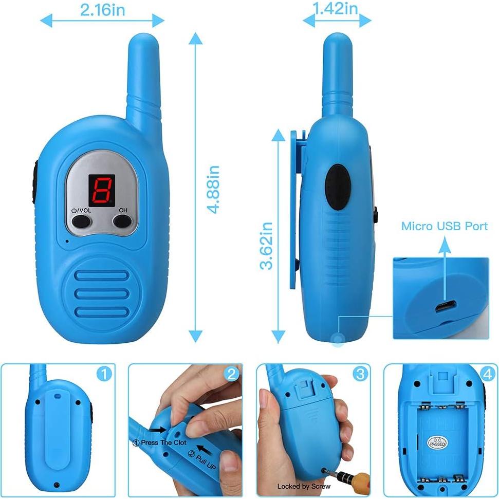 Paquete de 3 Walkie Talkies Recargables inYYTer para Niños