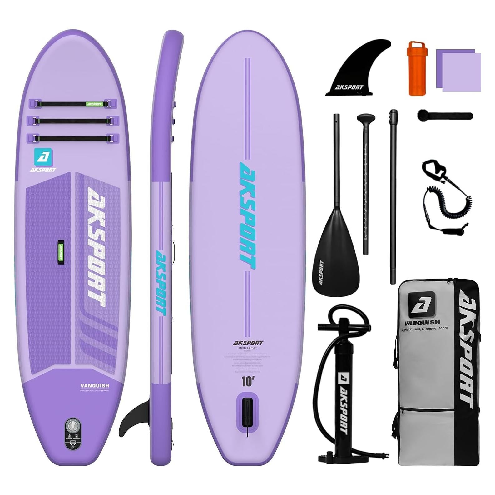 Tabla de Paddle Inflable AKSPORT SN064 Violeta 3.05m Antideslizante