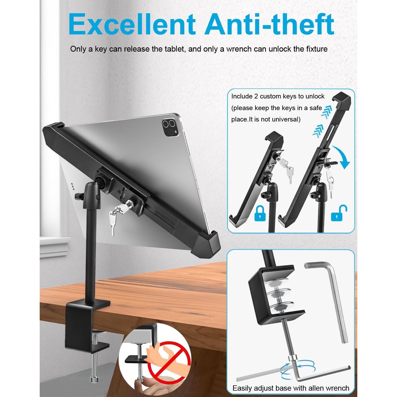 Soporte Antirrobo Woleyi para Tabletas 9-14" 360°