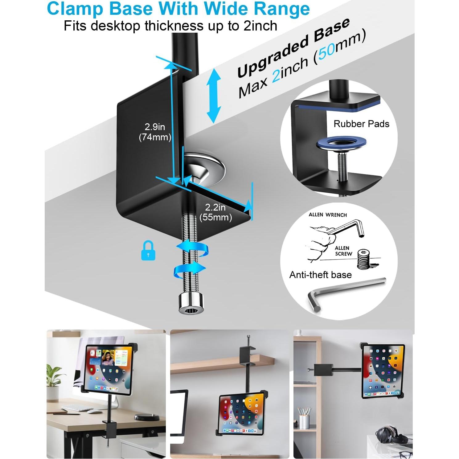 Soporte Antirrobo Woleyi para Tabletas 9-14" 360°