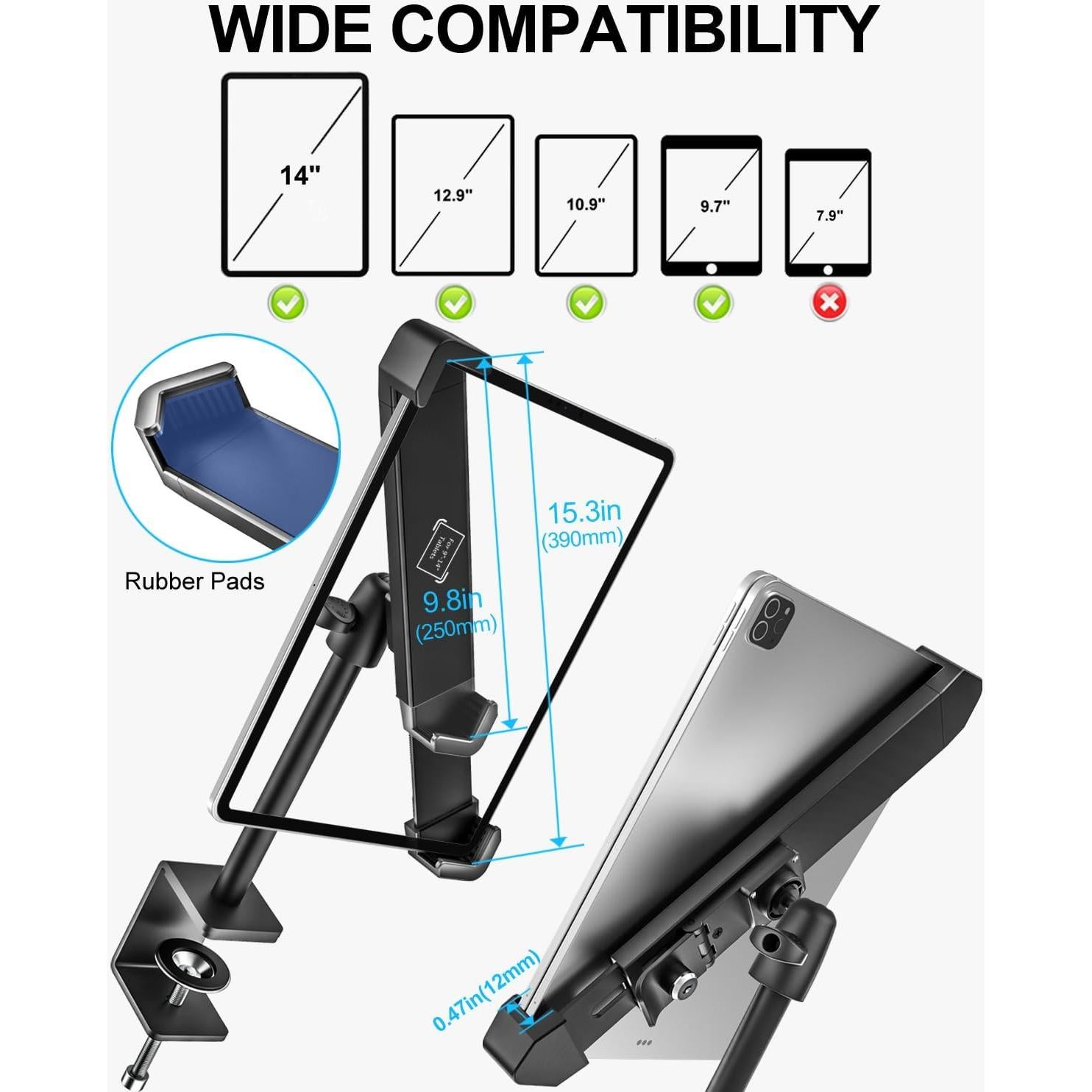 Soporte Antirrobo Woleyi para Tabletas 9-14" 360°
