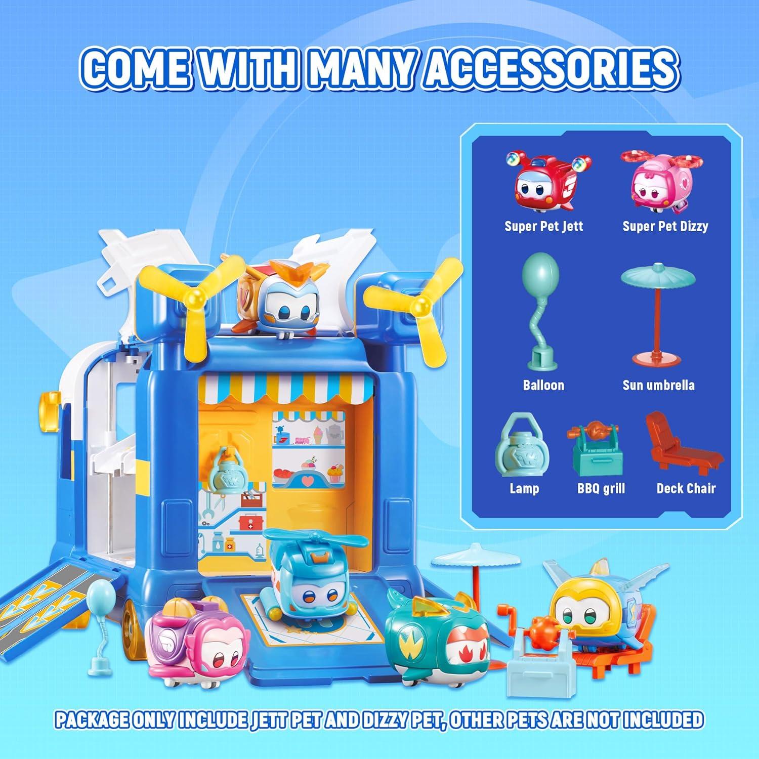 Mini Base Super Mascotas Super Wings + Jett y Dizzy