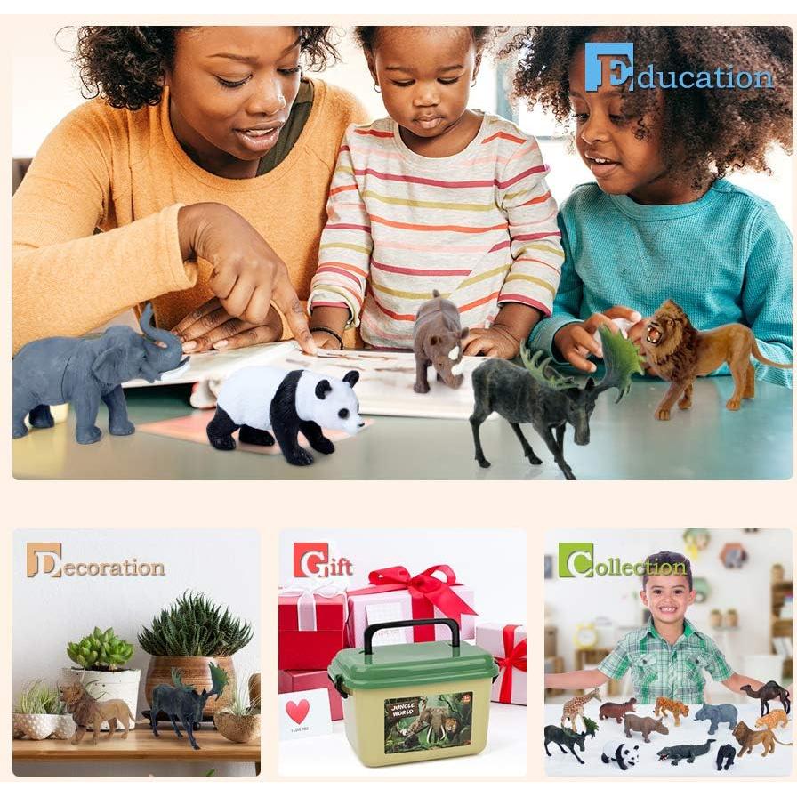 Mini Tudou 12 Figuras de Animales + Alfombra 144x98 cm