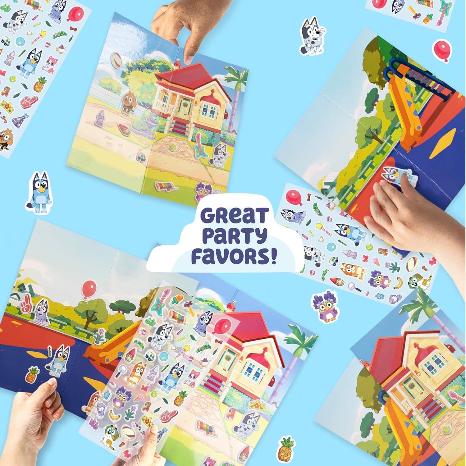 Juego de Stickers Mini Bluey - 6 Paquetes Reutilizables