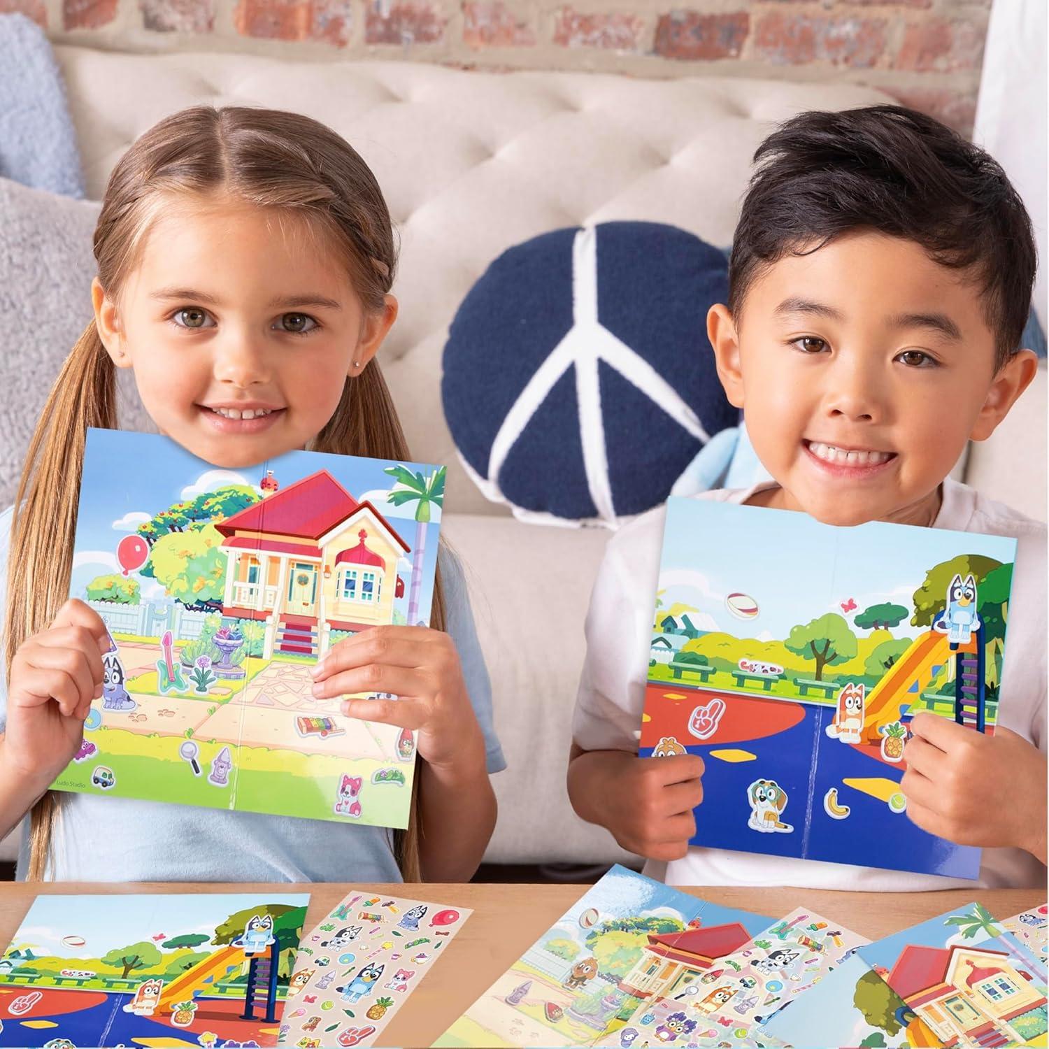 Juego de Stickers Mini Bluey - 6 Paquetes Reutilizables