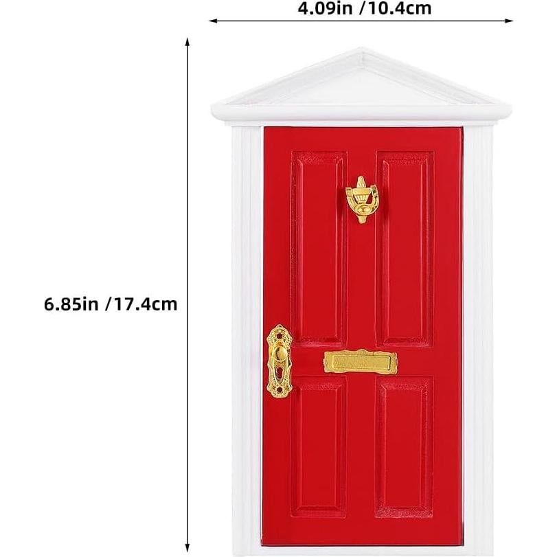Mini Puerta de Hada Roja Yardwe 17.8x9 cm con Accesorios