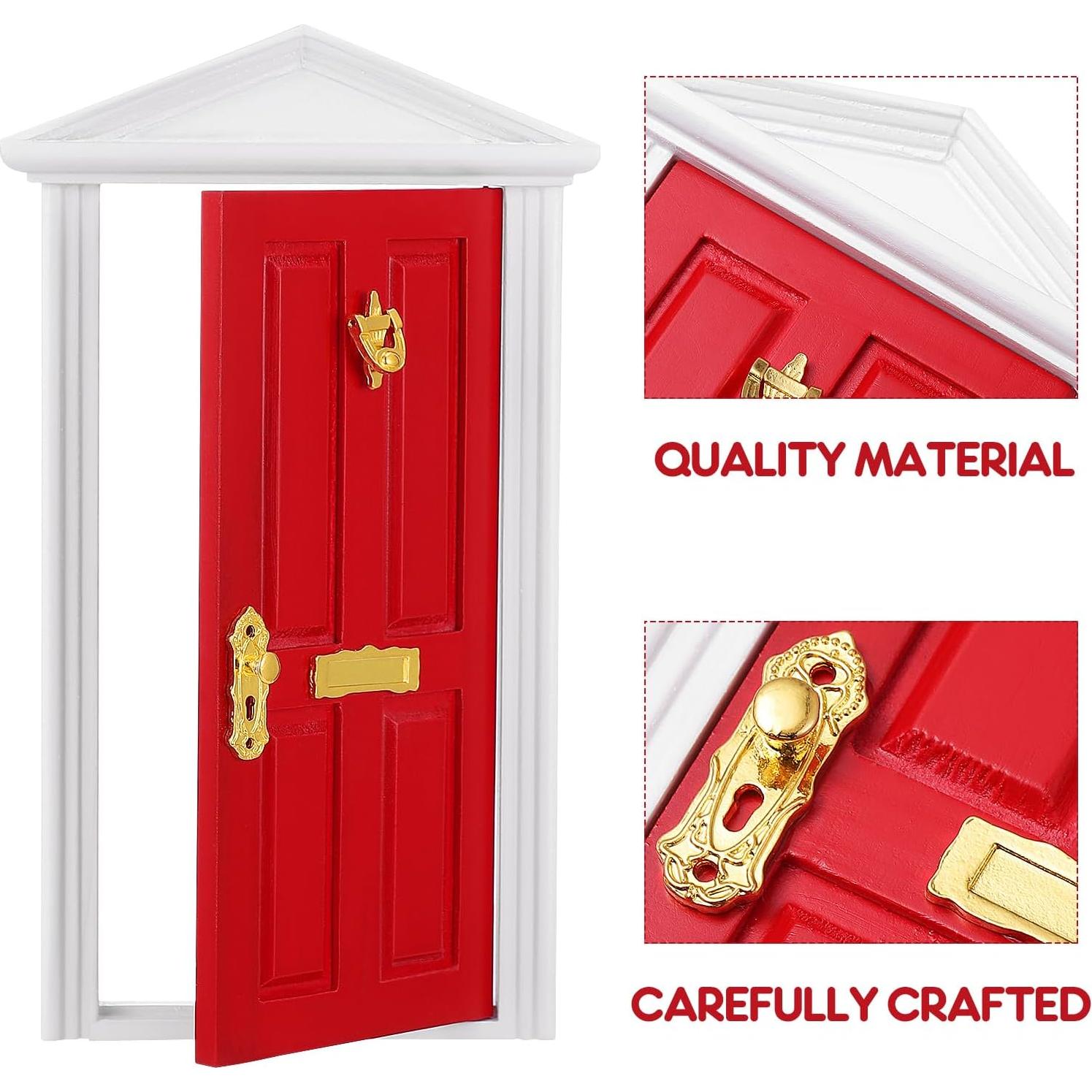 Mini Puerta de Hada Roja Yardwe 17.8x9 cm con Accesorios