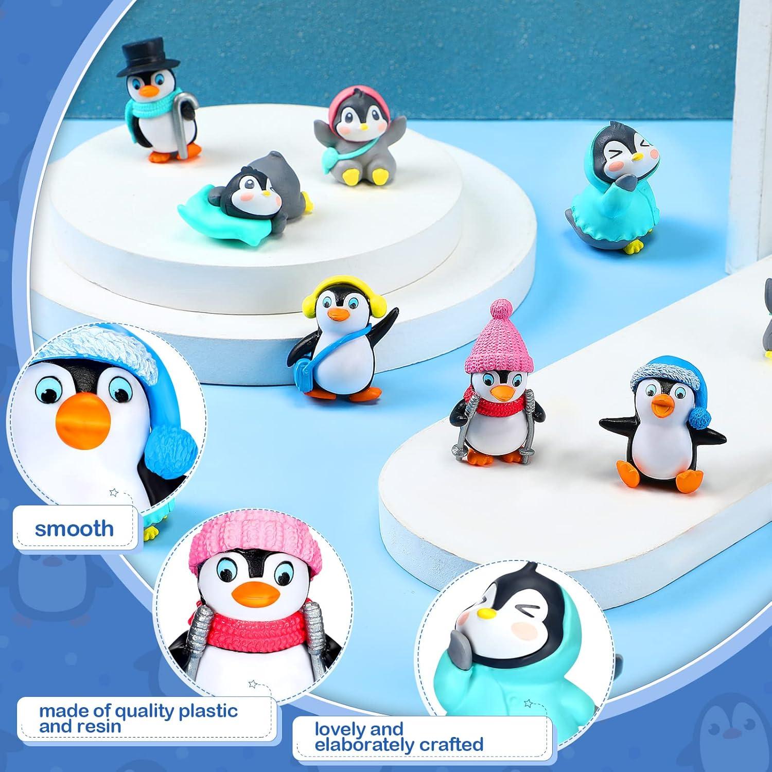 Figuras de Pingüino Macarrie 30 Pcs Adornos de Pastel