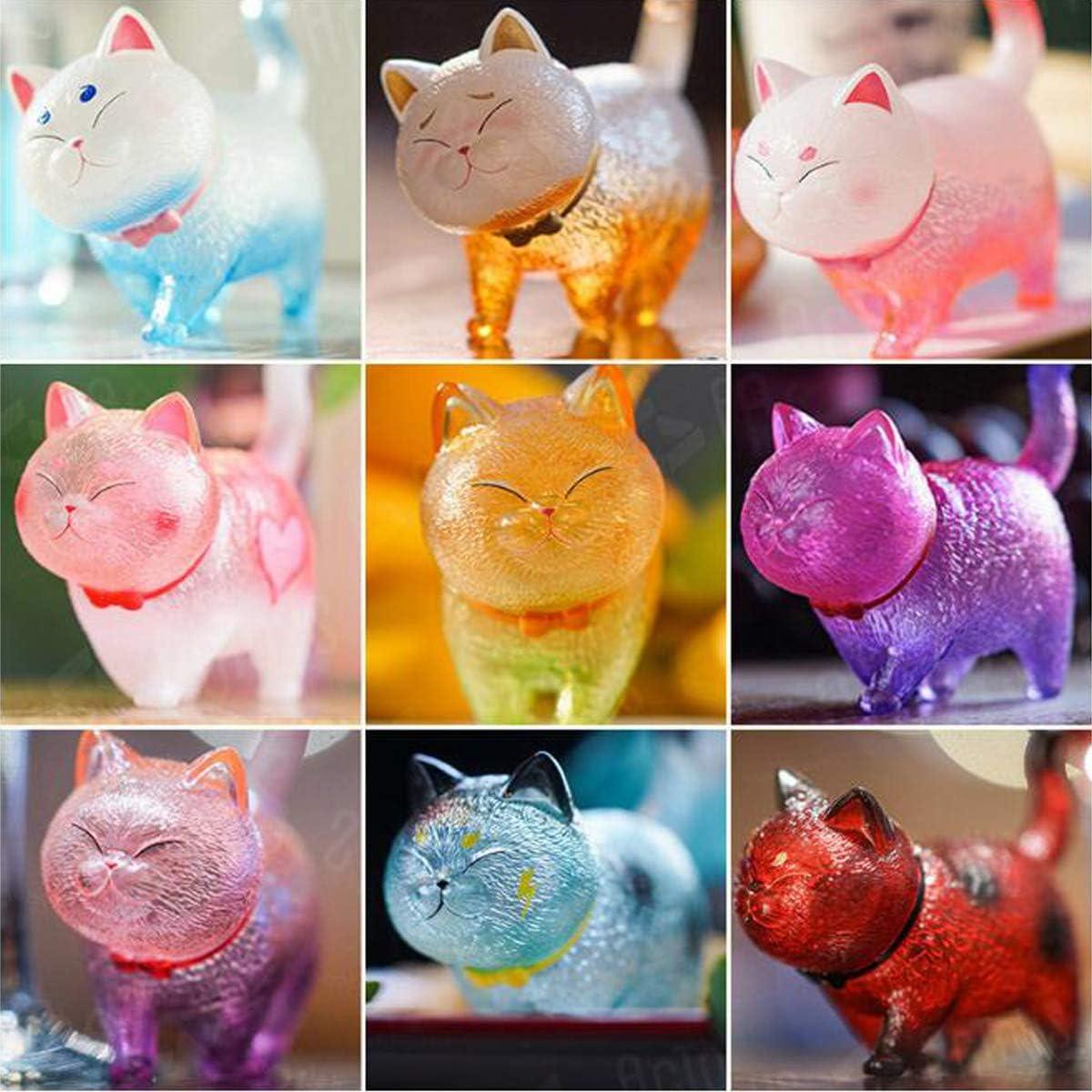 9 Figuras de Gato Miniatura Halloluck 4 cm Adorno Pastel