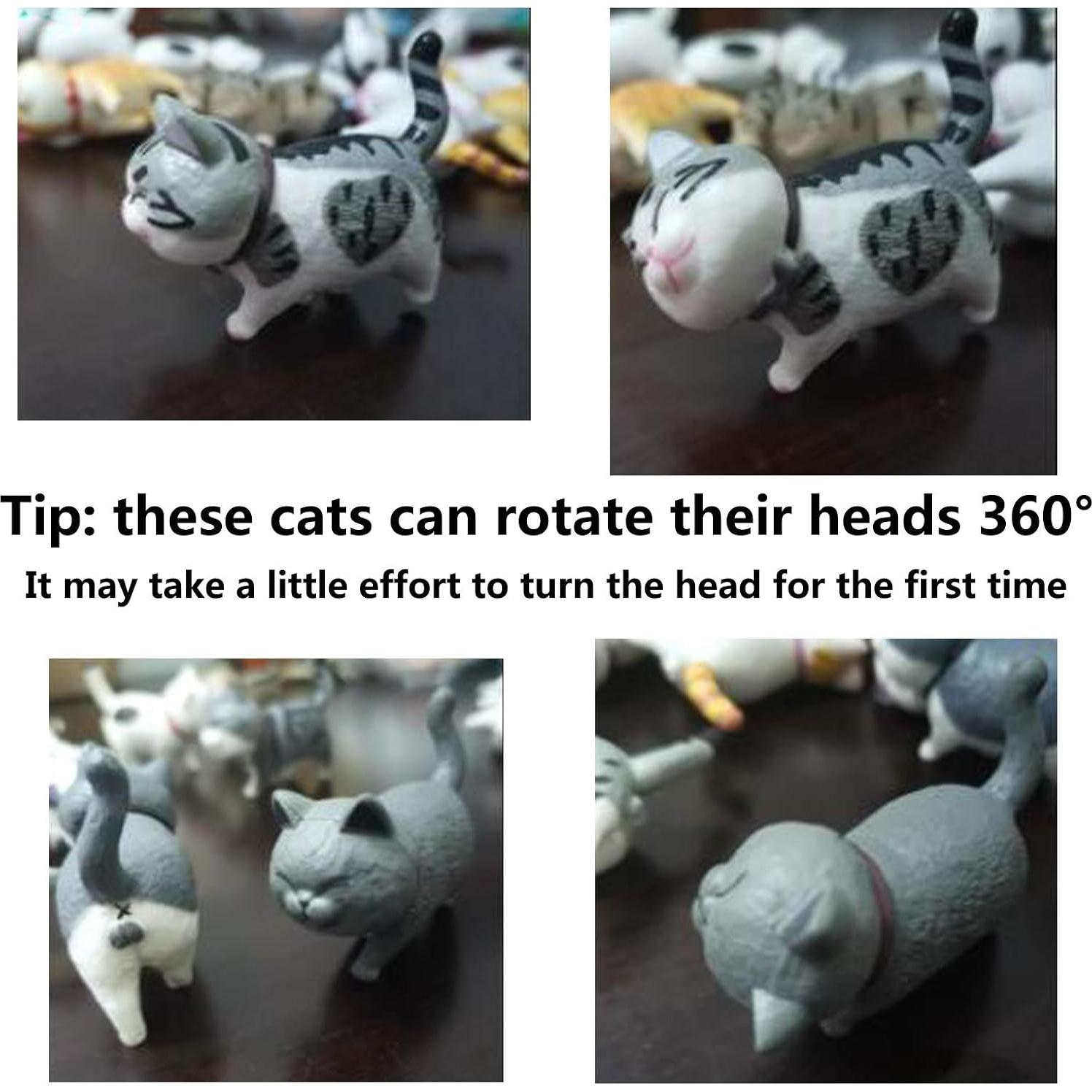 9 Figuras de Gato Miniatura Halloluck 4 cm Adorno Pastel