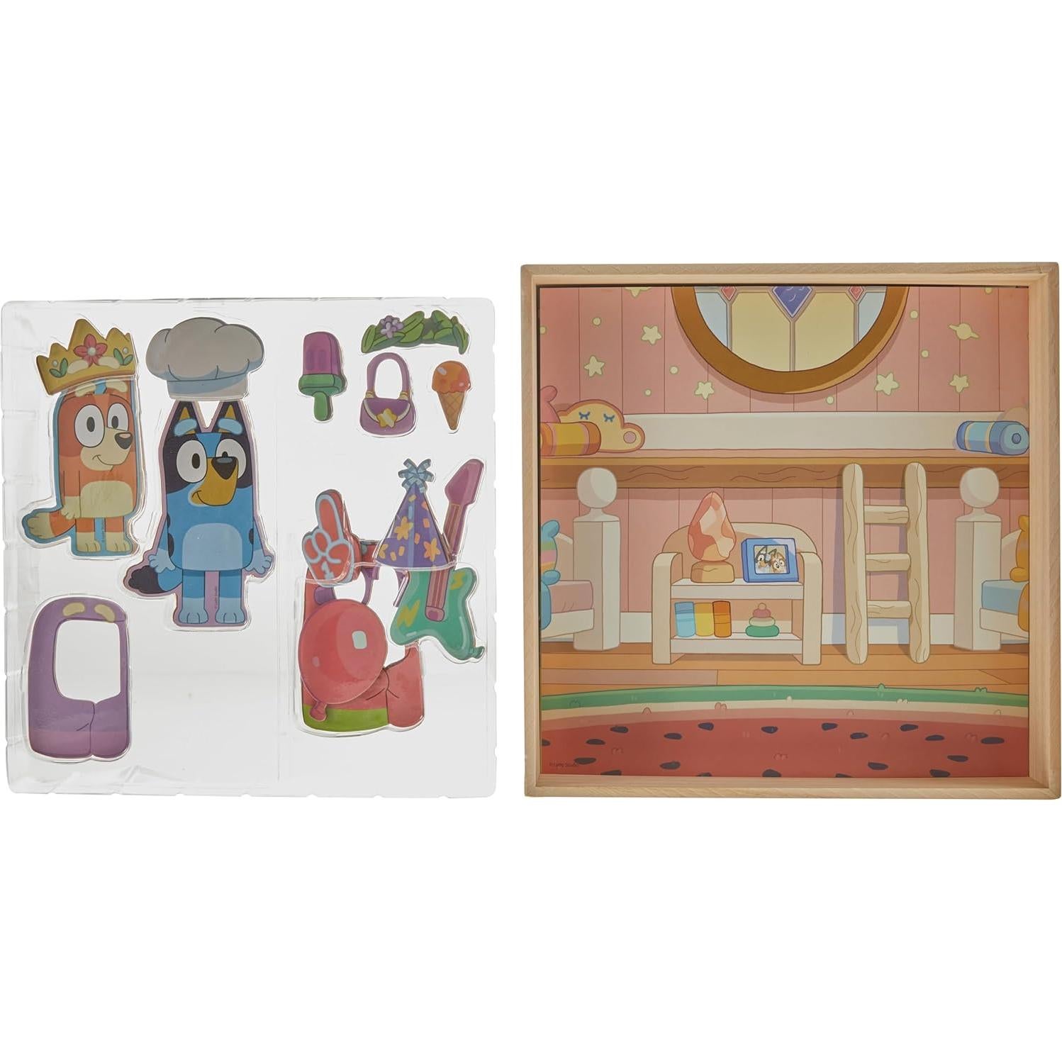 Casa de Juguete Magnética Bluey - 18 Piezas de Madera